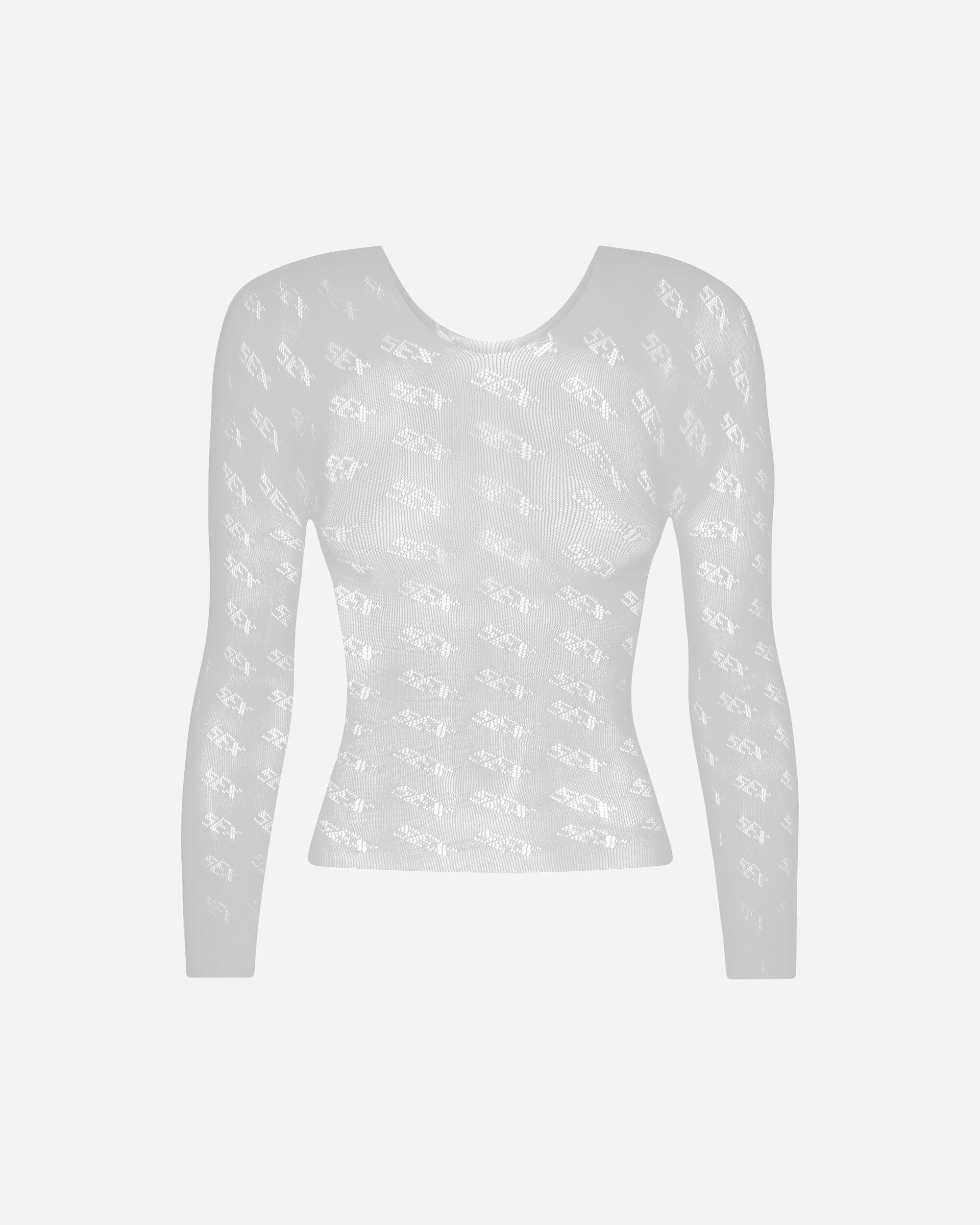 R & M Leathers Women's Web Longsleeve Top White