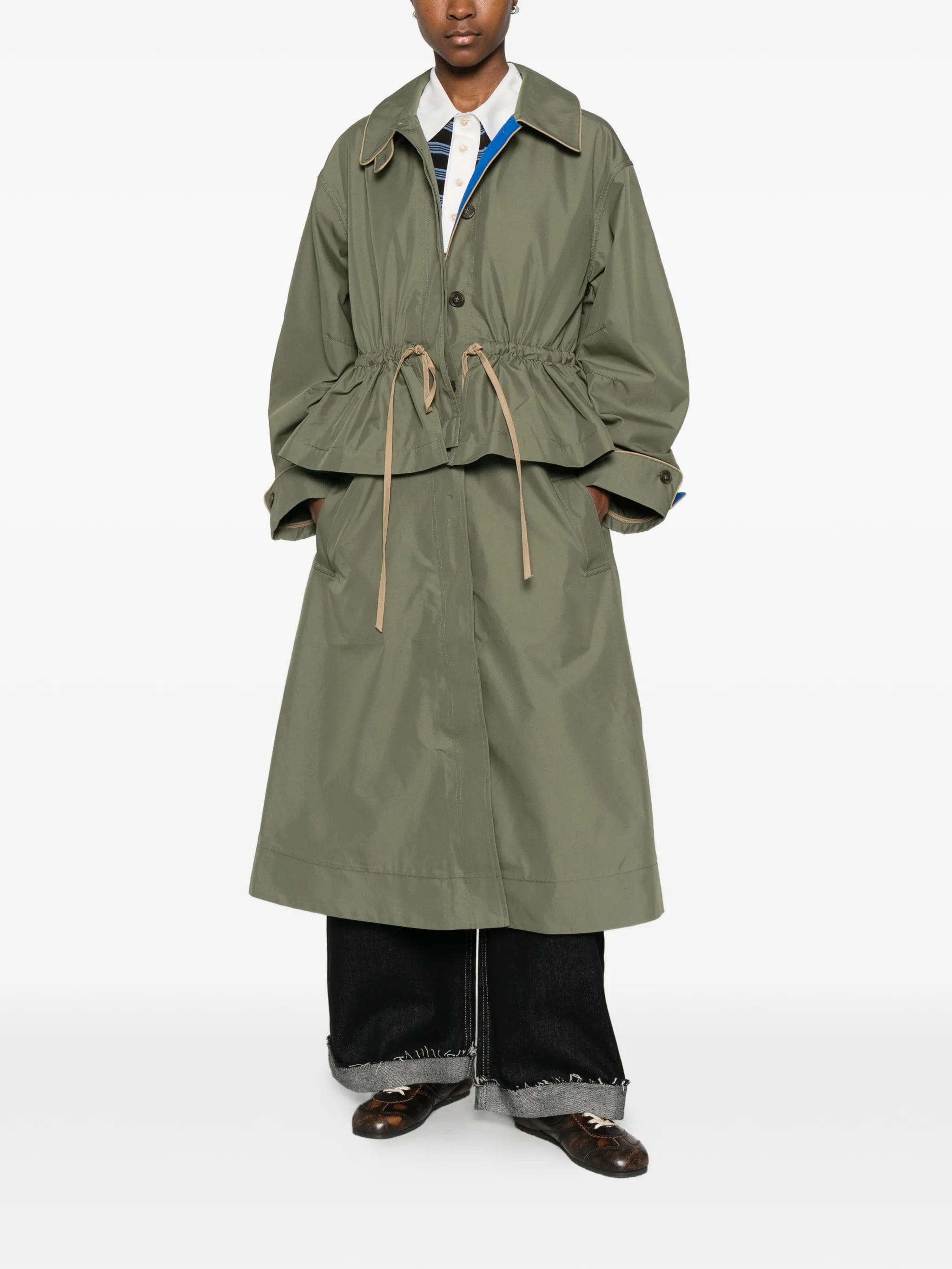 Damson Madder Myrtle ruffled coat