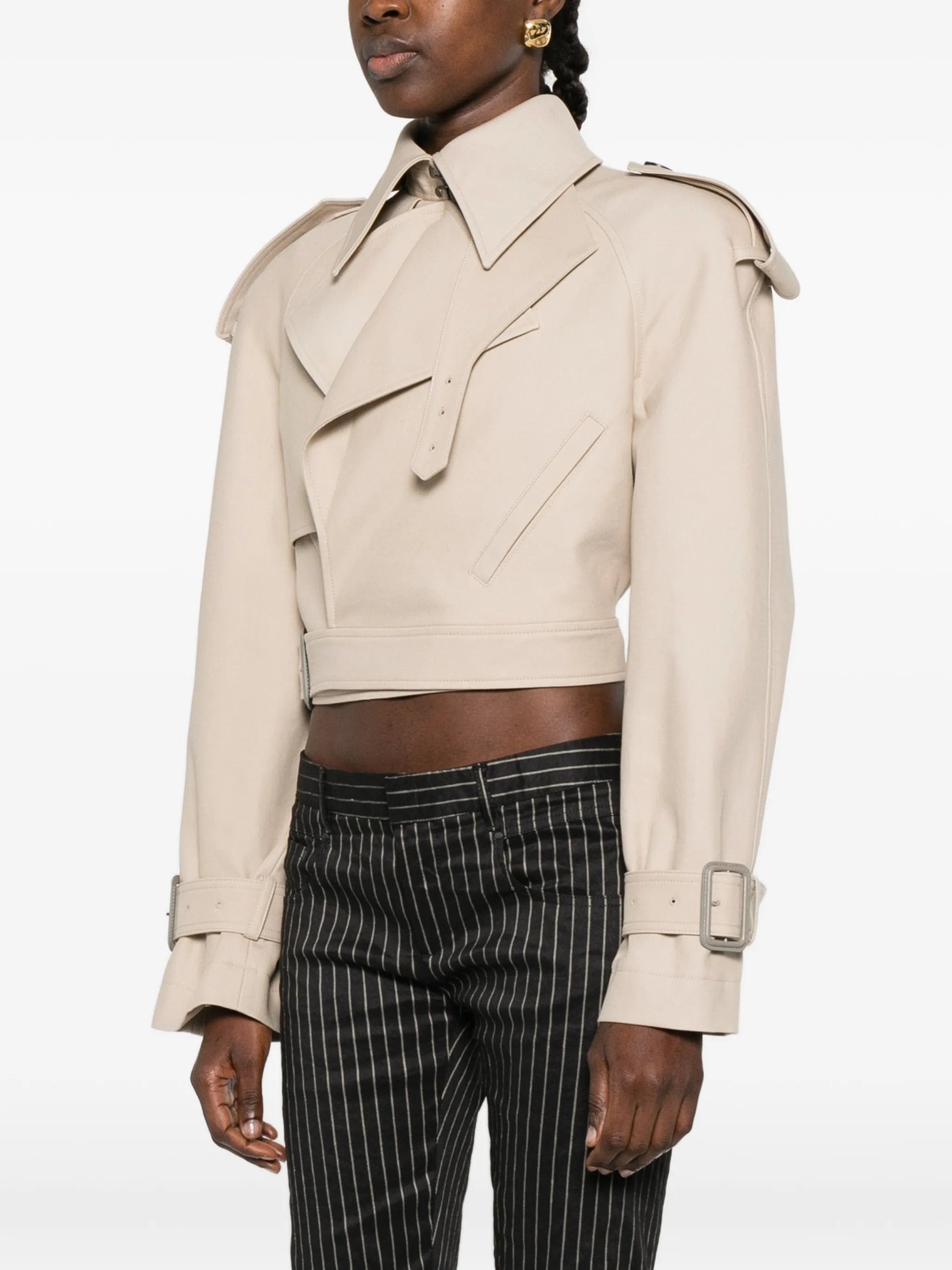 Wardrobe.nyc Drill buckle fastening trench jacket