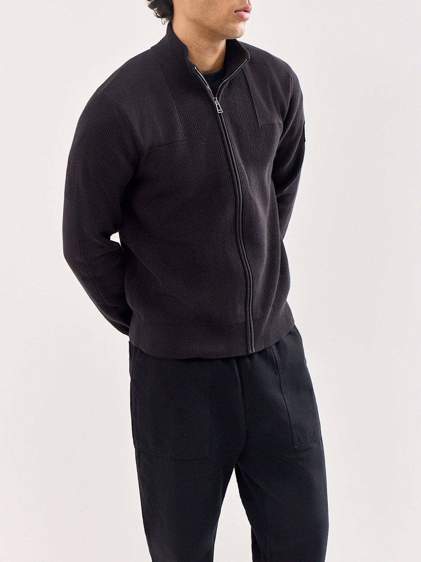 Belstaff Commander Full Zip Jumper Black