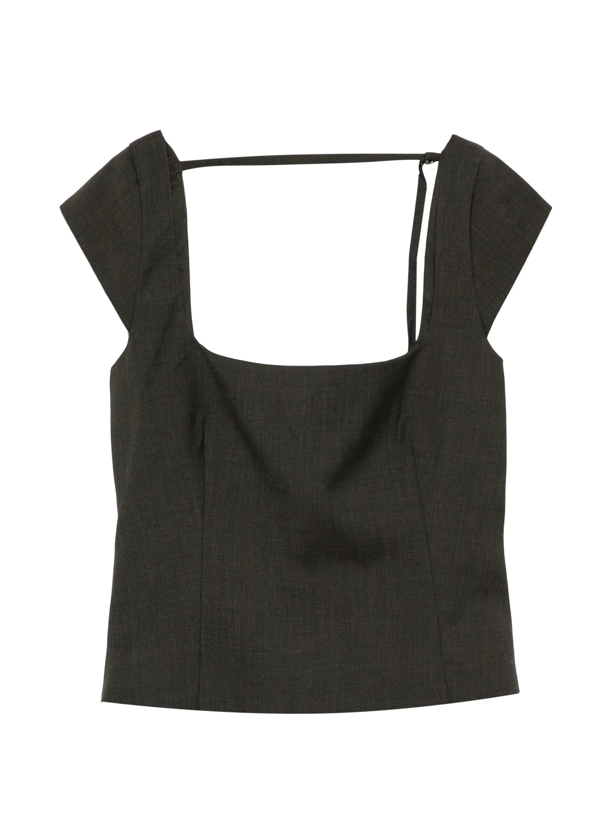 St. Agni cap - sleeves square - neck top