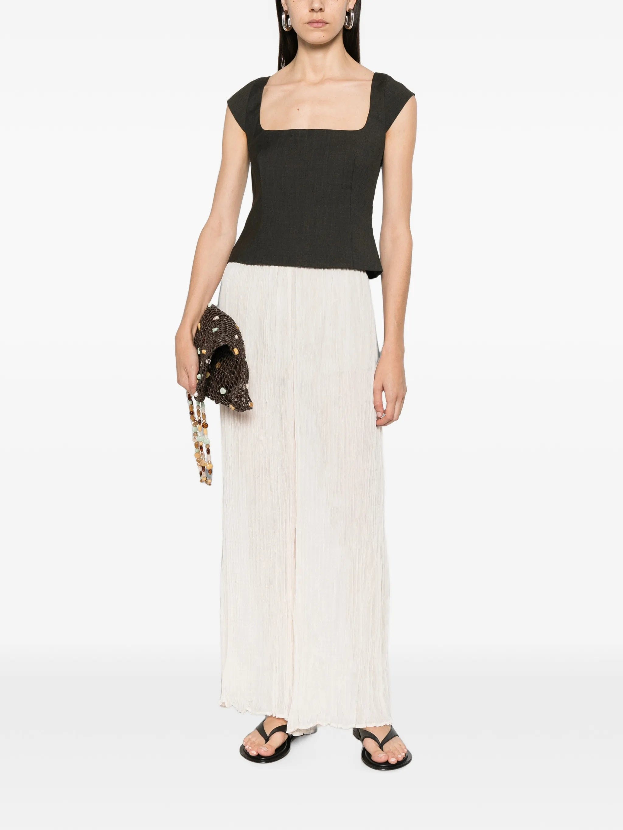 St. Agni cap - sleeves square - neck top