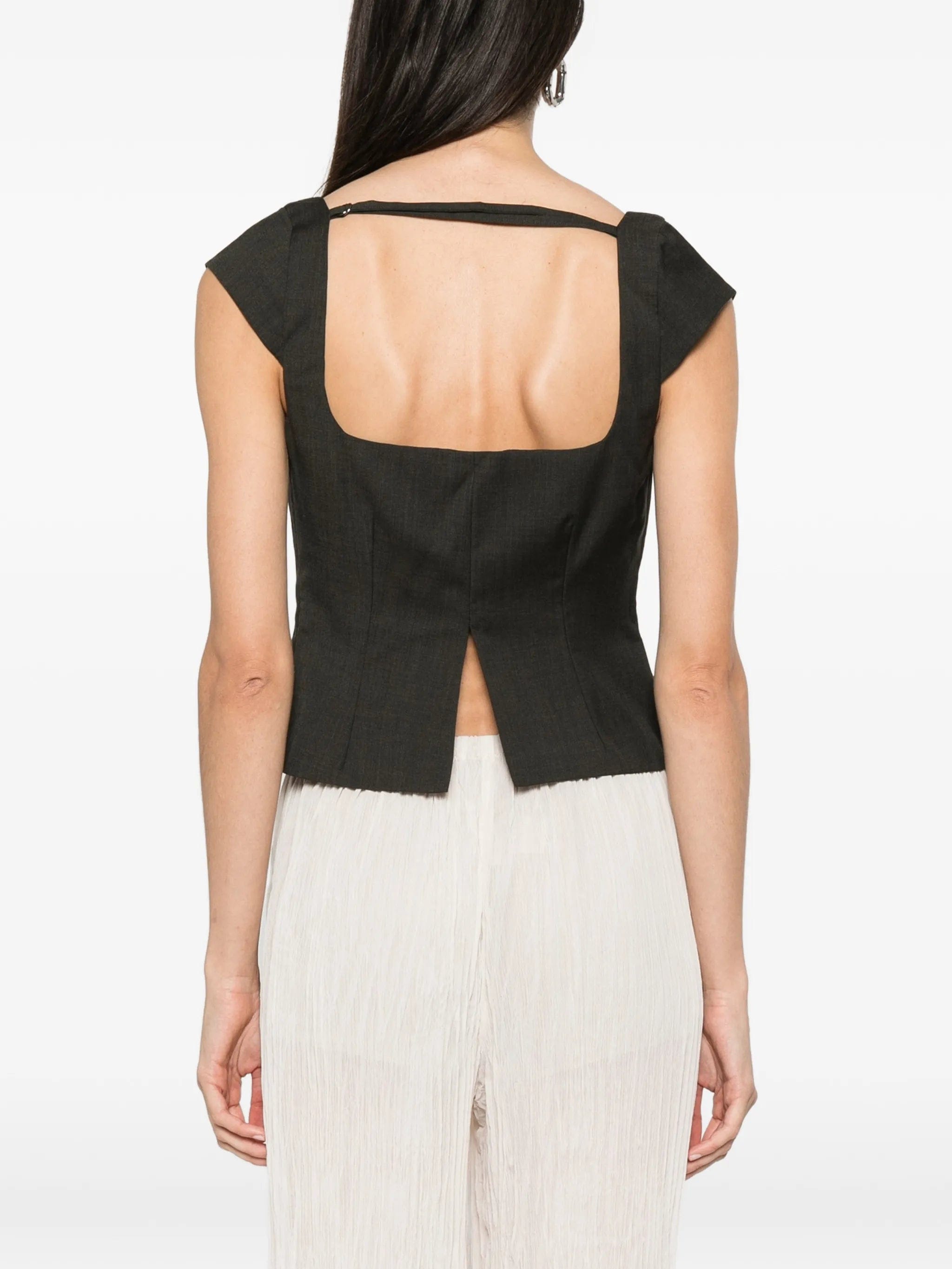 St. Agni cap - sleeves square - neck top