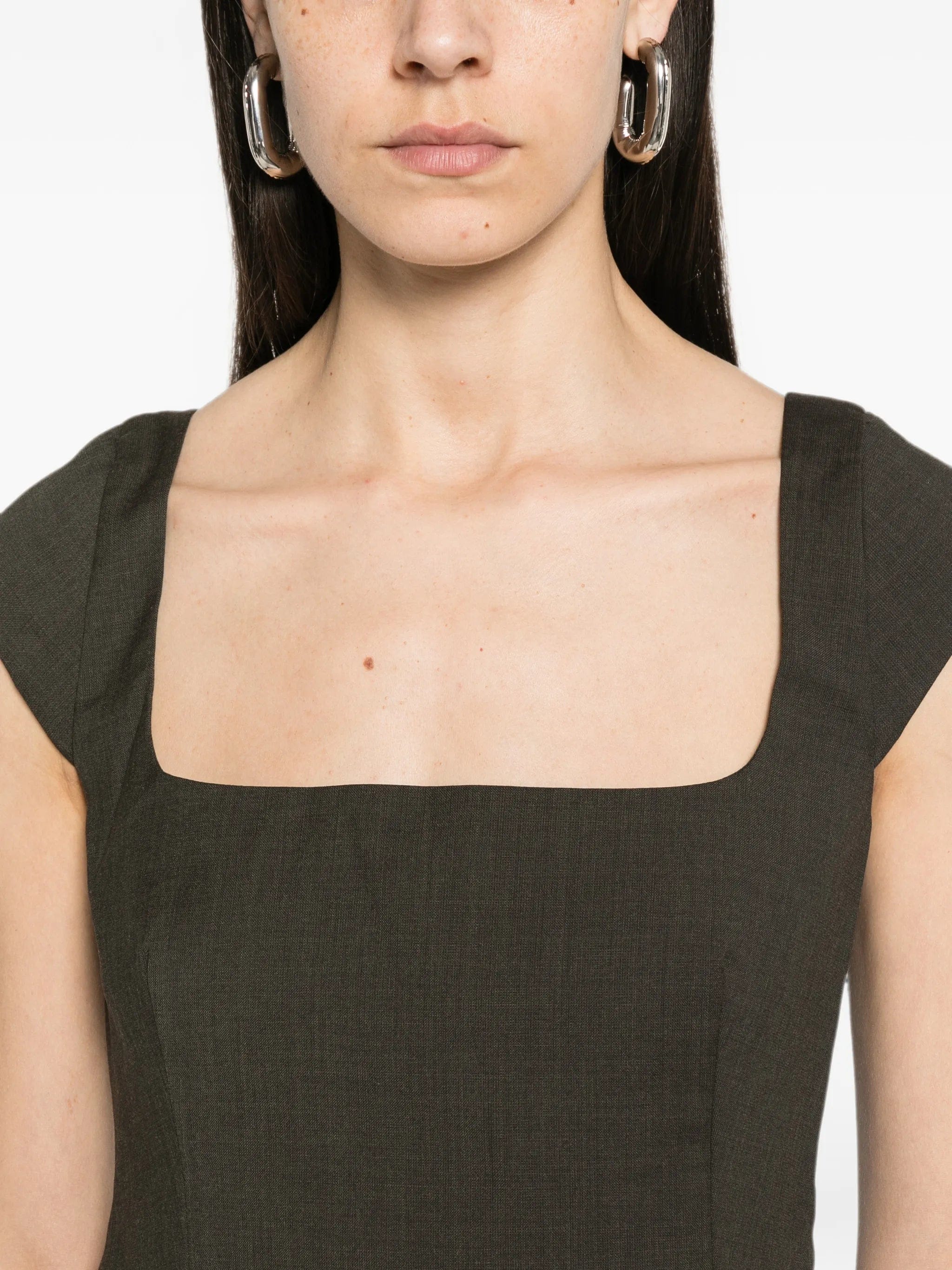 St. Agni cap - sleeves square - neck top