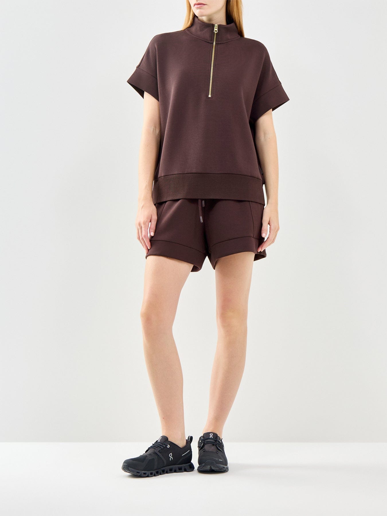 Varley Atrium High Rise Sweatshorts Brown