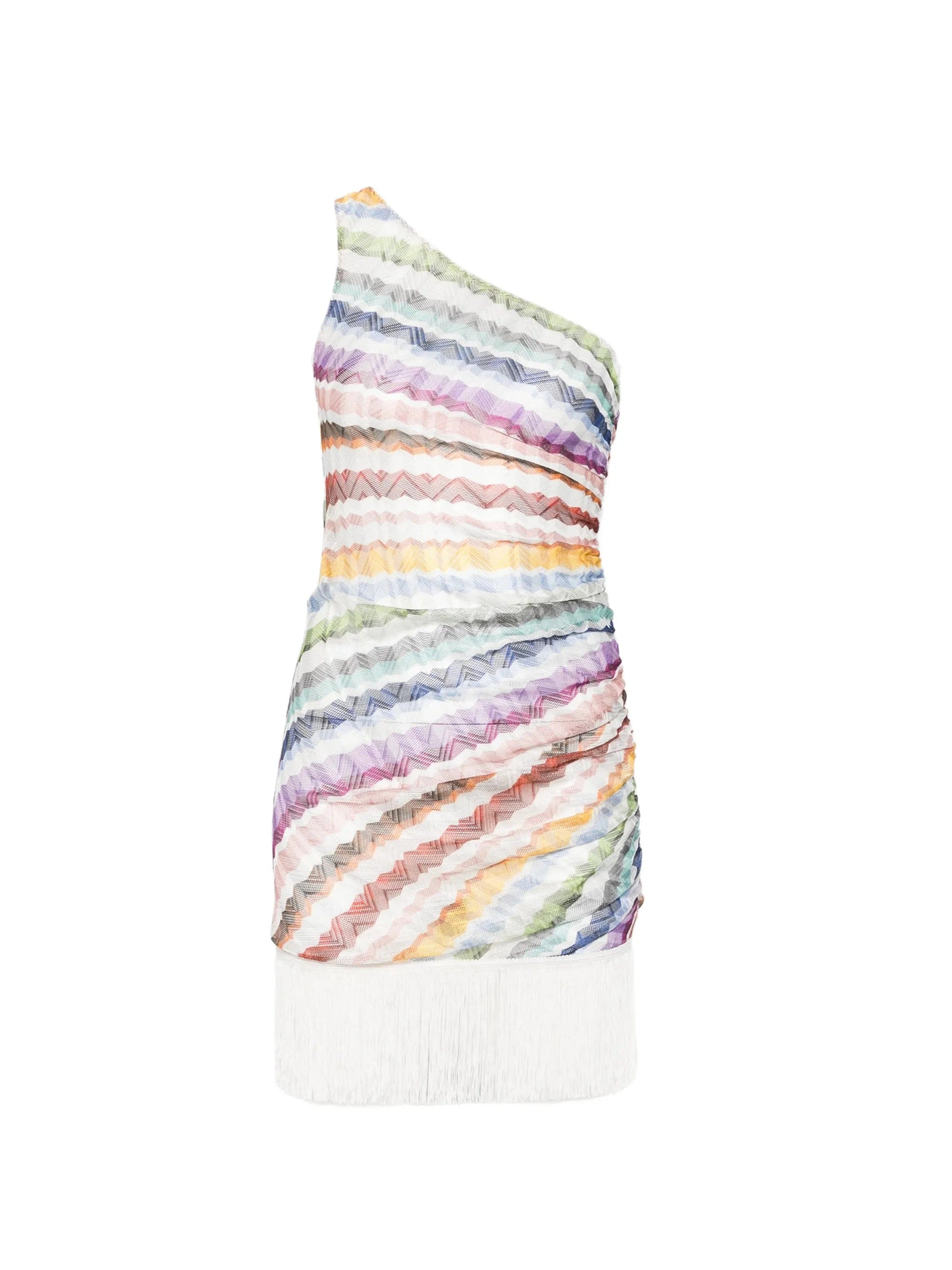 Missoni fringed zigzag - print mini dress