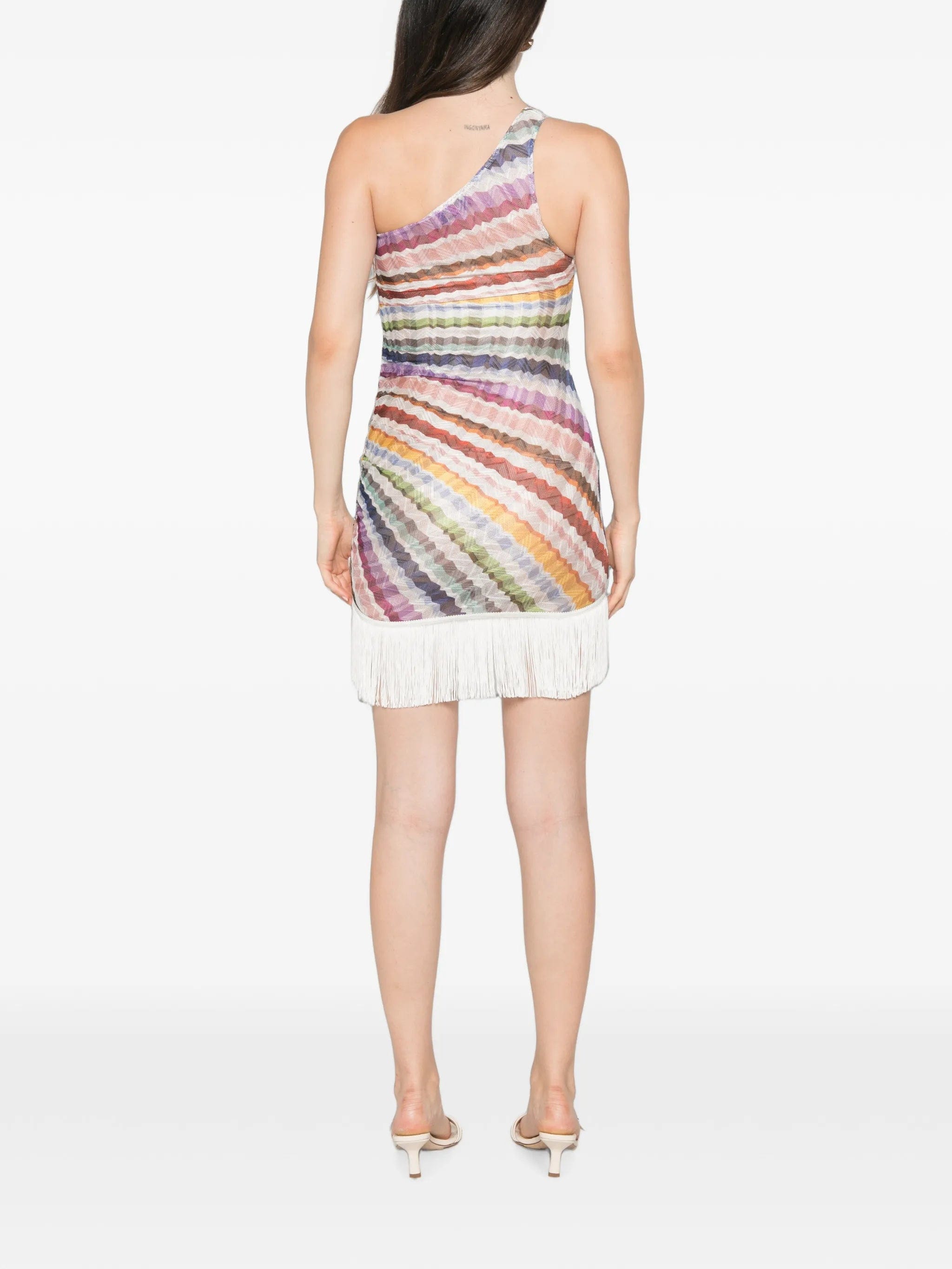 Missoni fringed zigzag - print mini dress