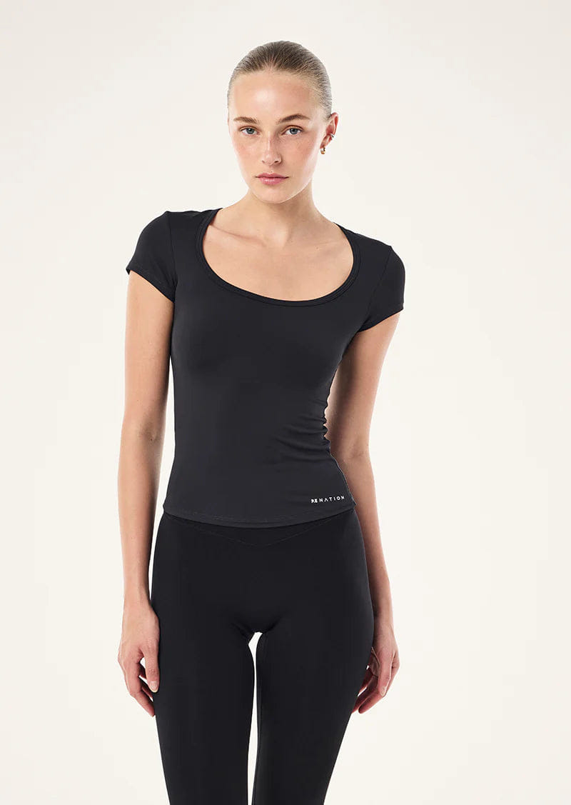 P.E Nation Foundation Scoop SS Top (Black)