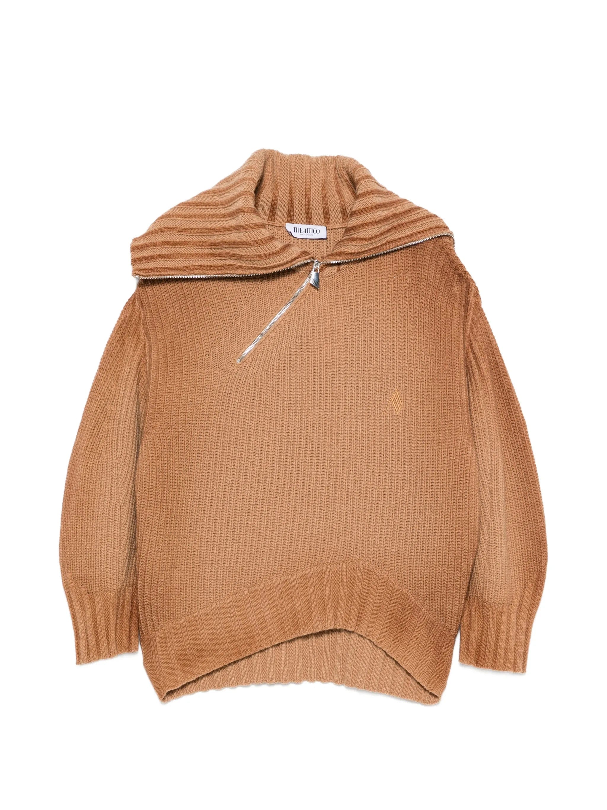 The Attico ribbed - knit asymmetric - hem knitwear