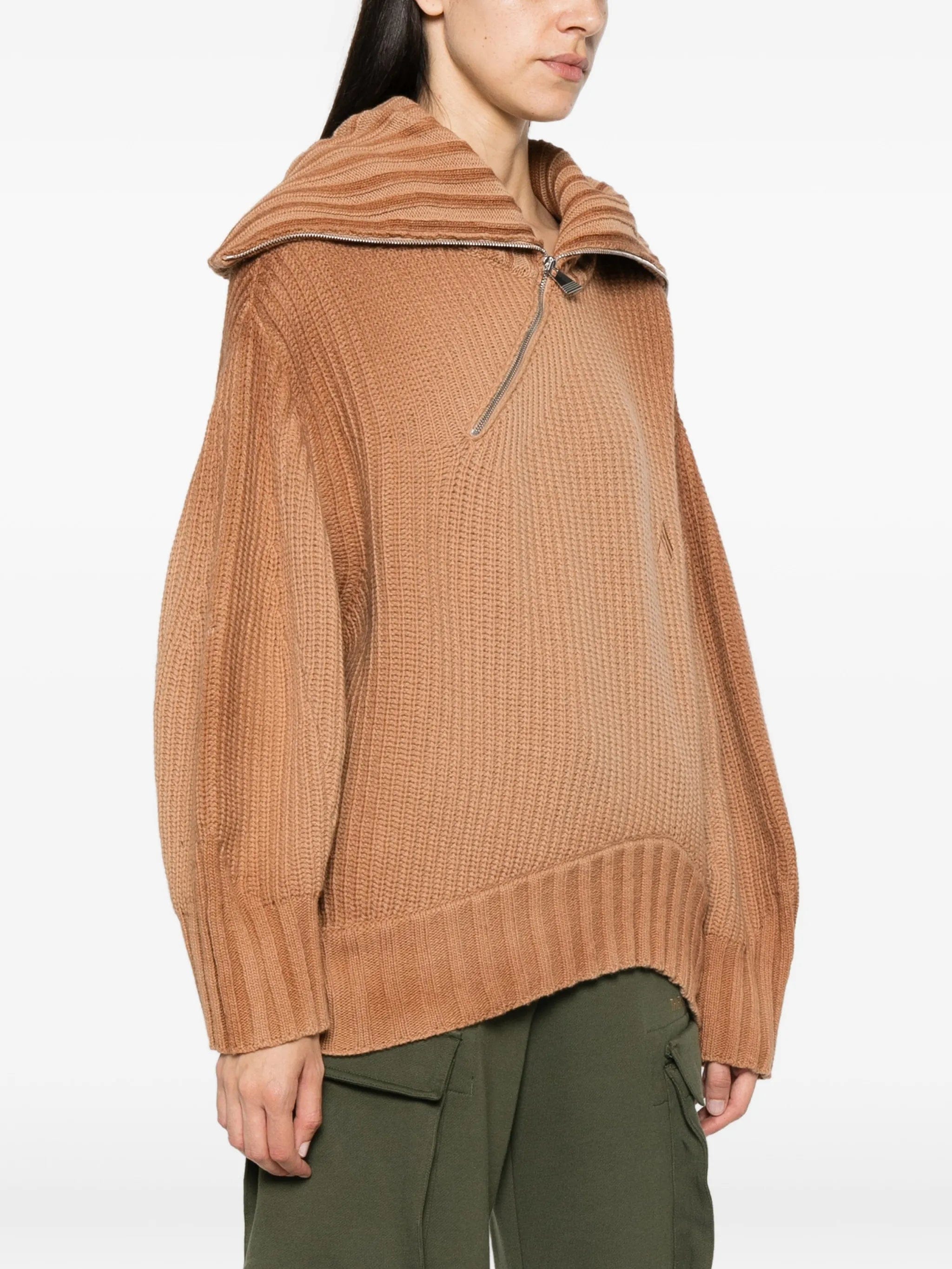 The Attico ribbed - knit asymmetric - hem knitwear