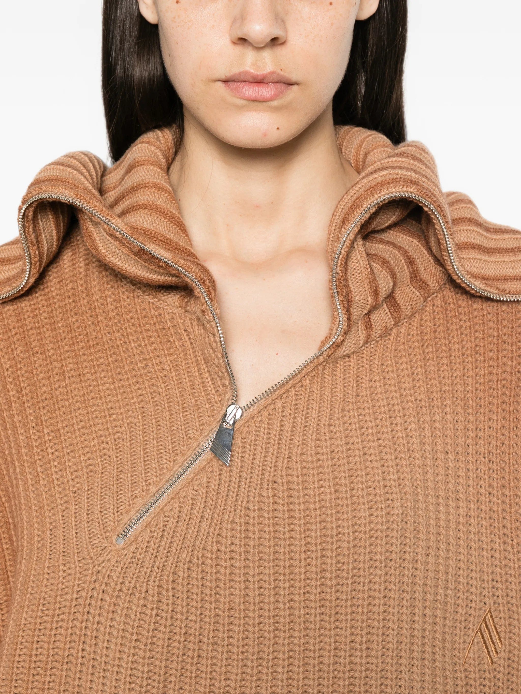 The Attico ribbed - knit asymmetric - hem knitwear