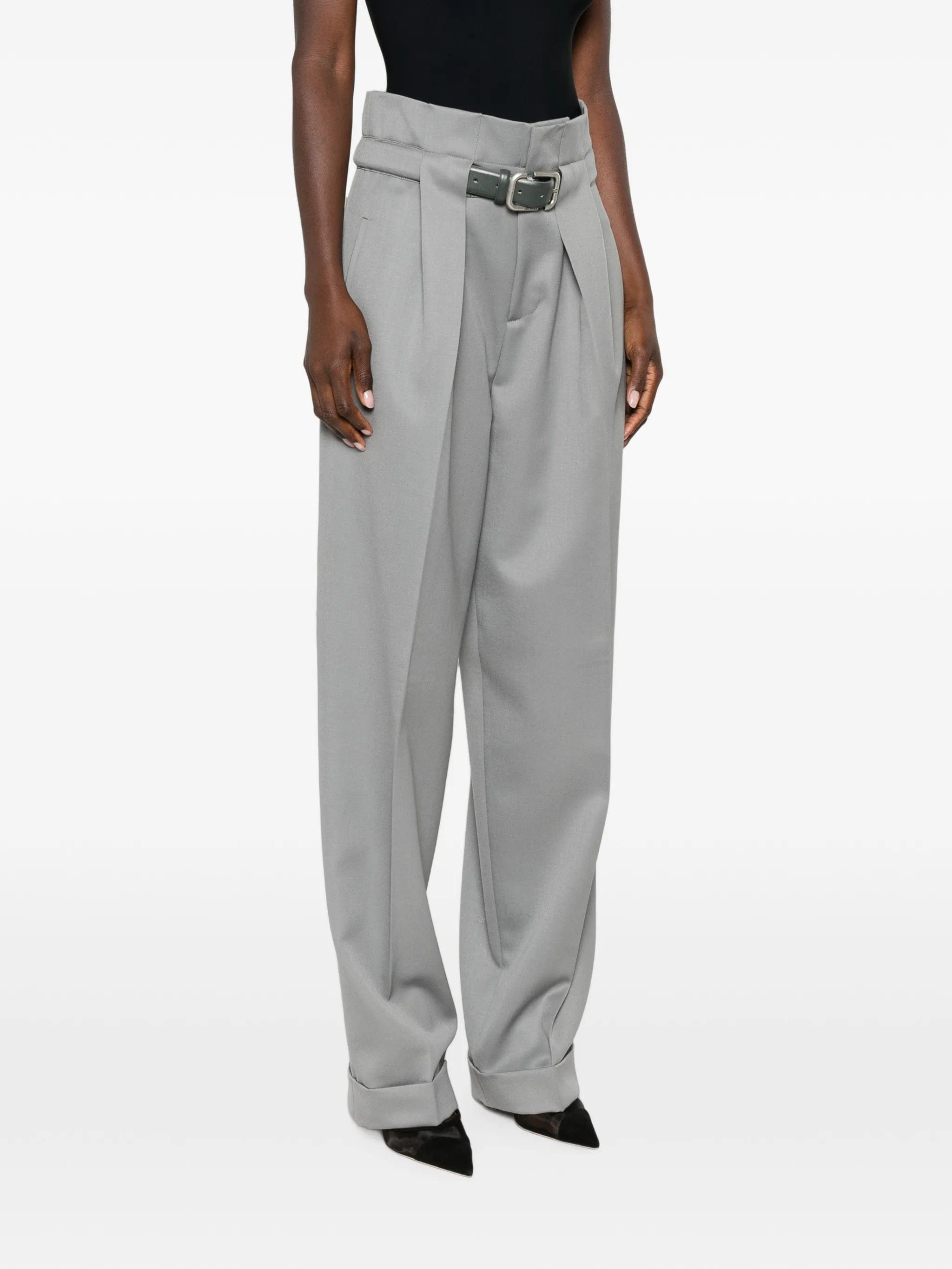 The Attico pleated belted trousers