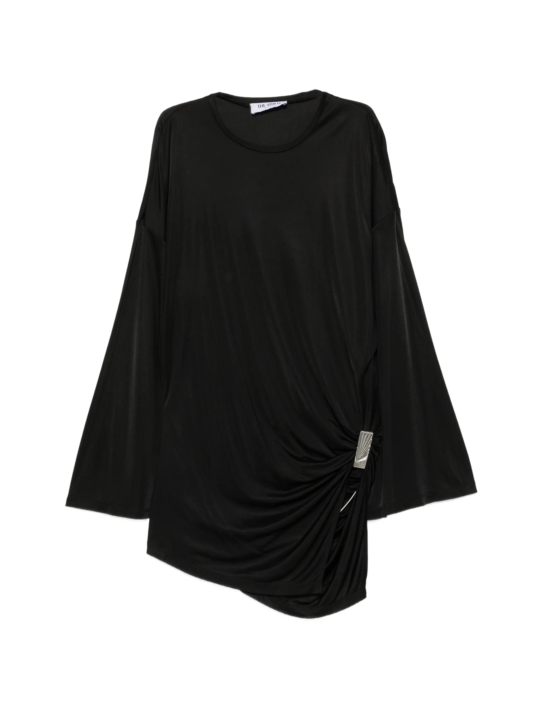 The Attico draped - detail long - sleeve mini dress
