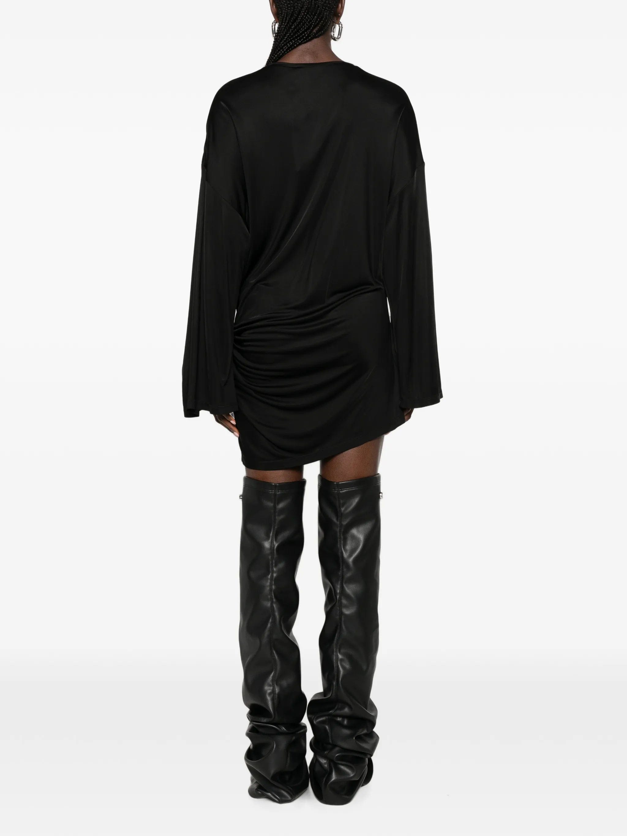 The Attico draped - detail long - sleeve mini dress