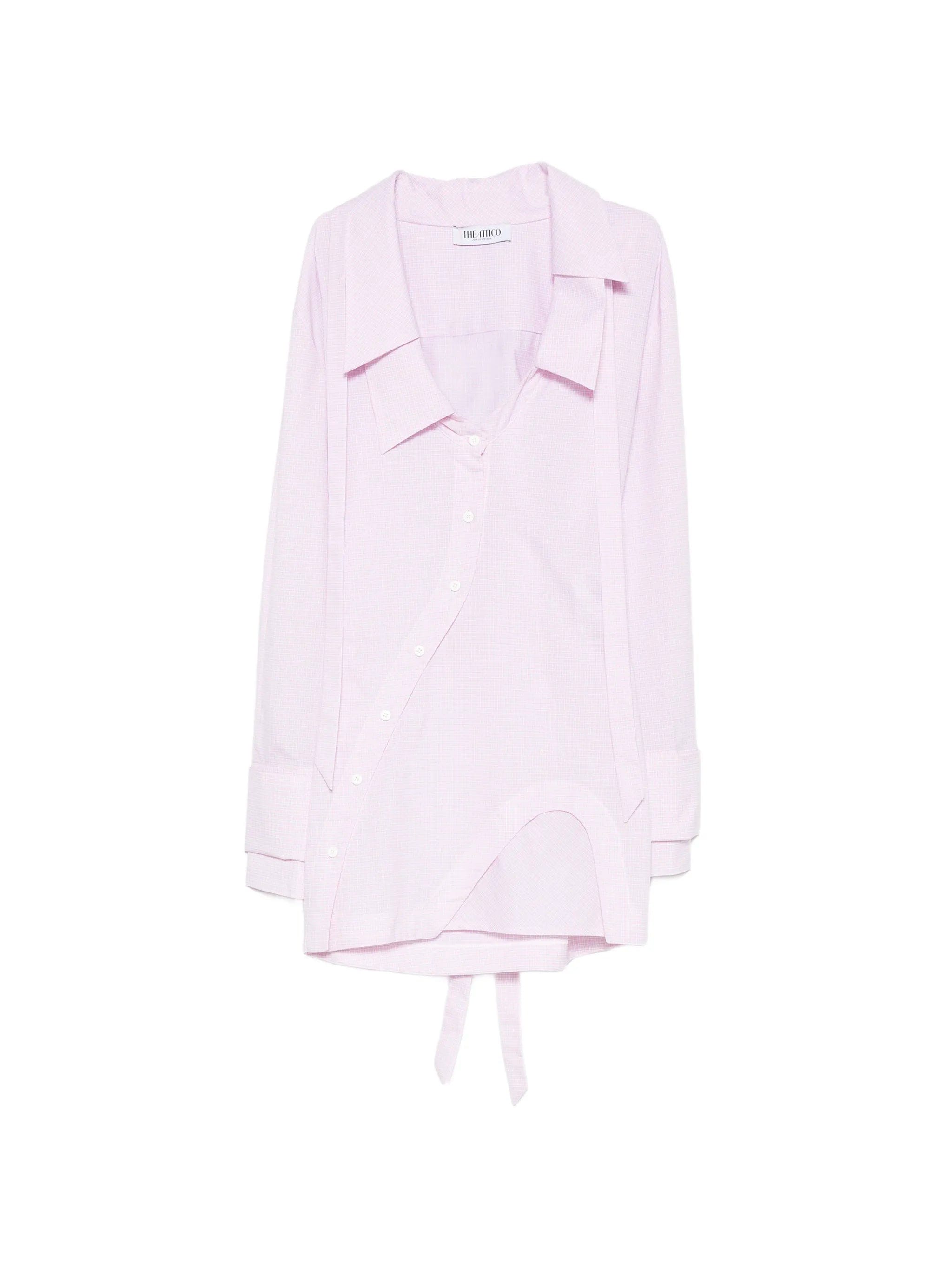 The Attico check - pattern asymmetric - button mini dress
