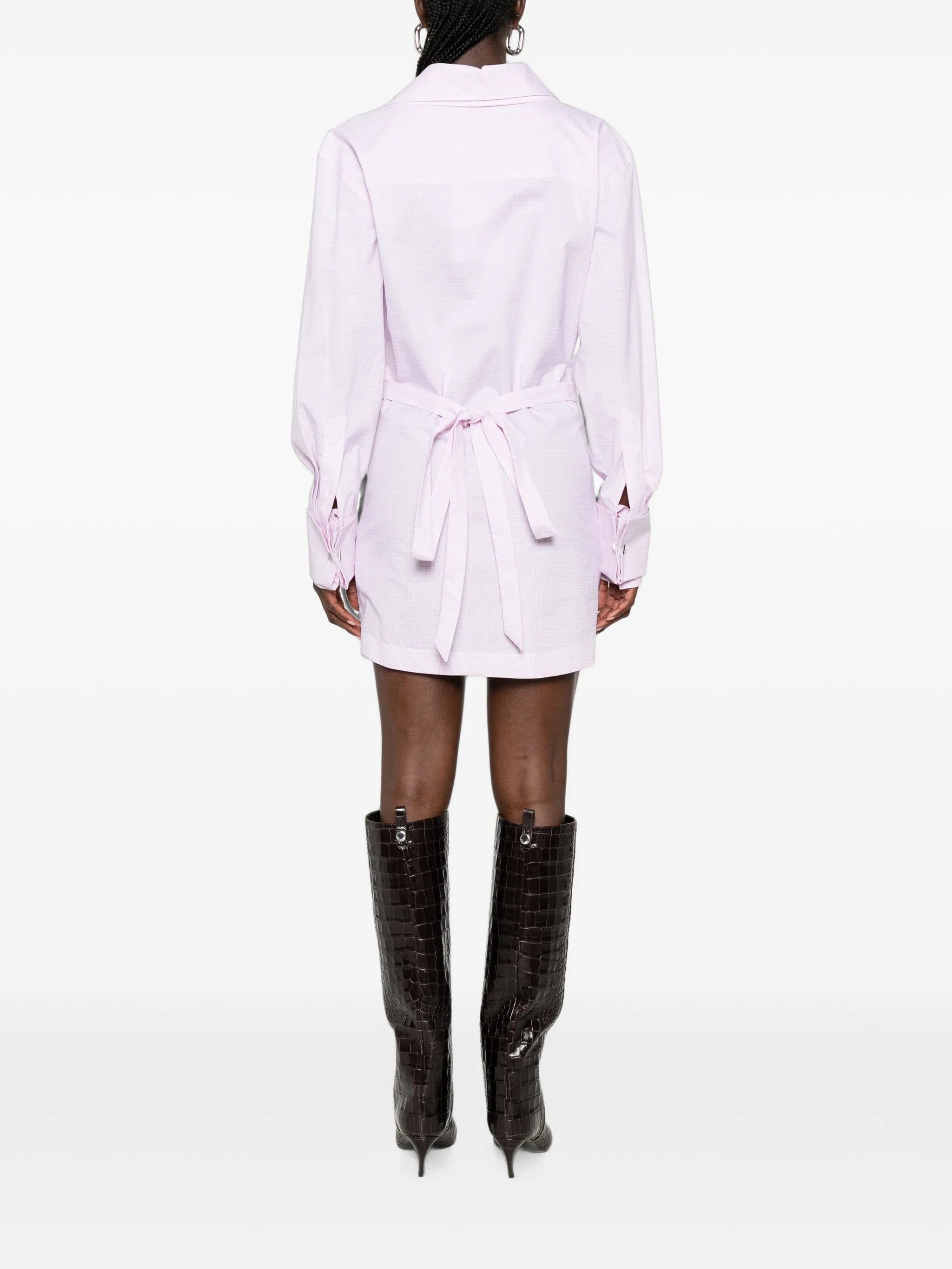 The Attico check - pattern asymmetric - button mini dress