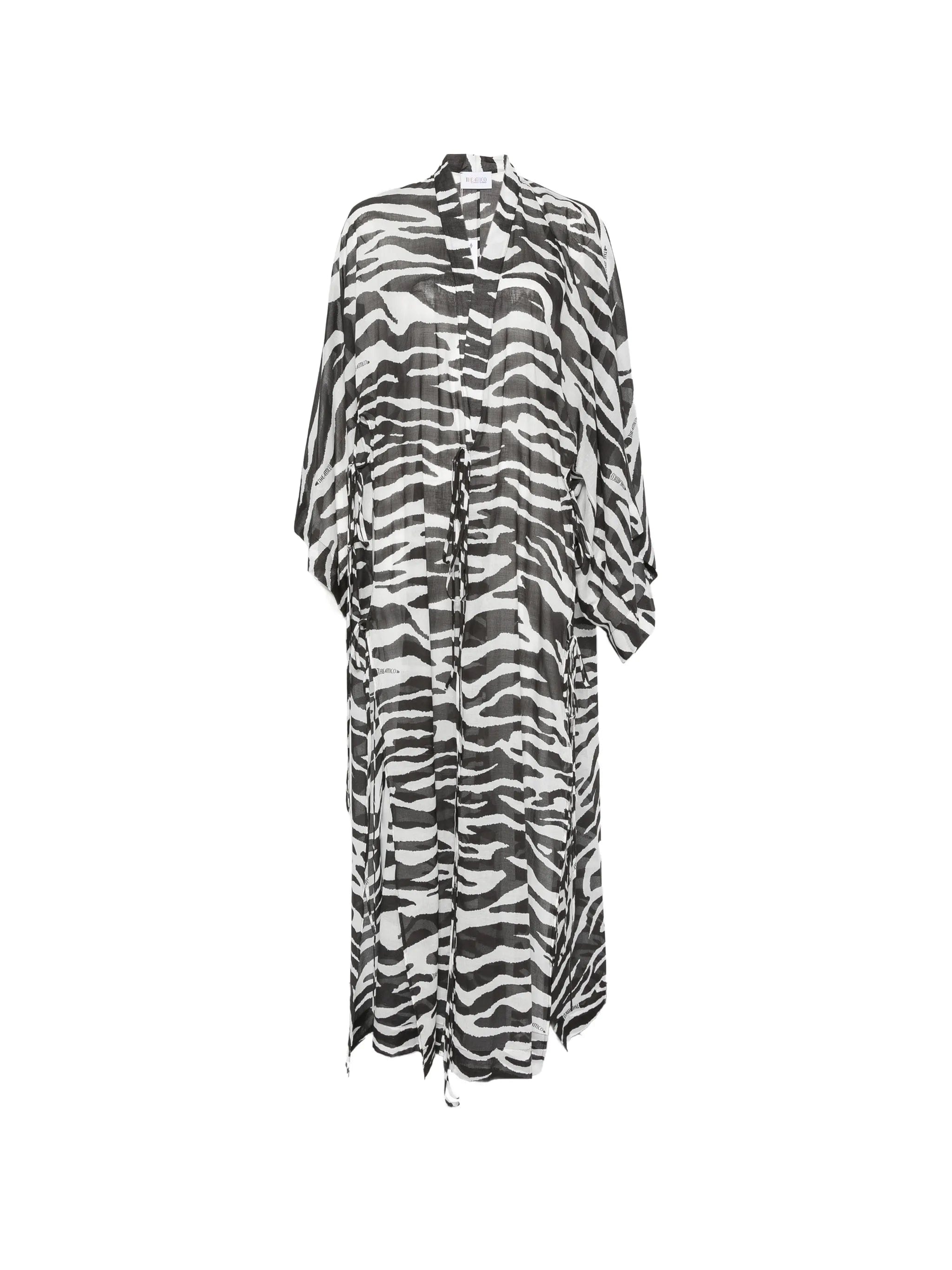 The Attico zebra - print semi - sheer kaftan