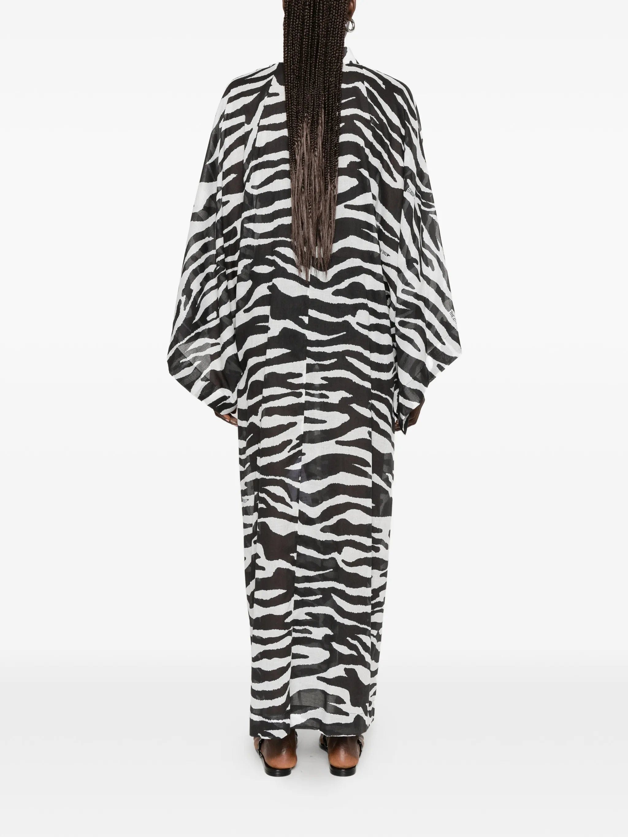 The Attico zebra - print semi - sheer kaftan