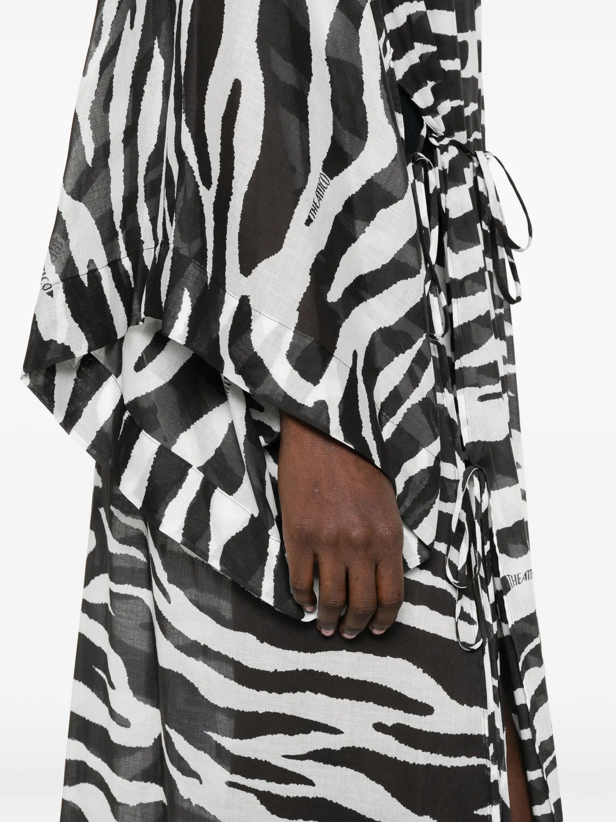 The Attico zebra - print semi - sheer kaftan