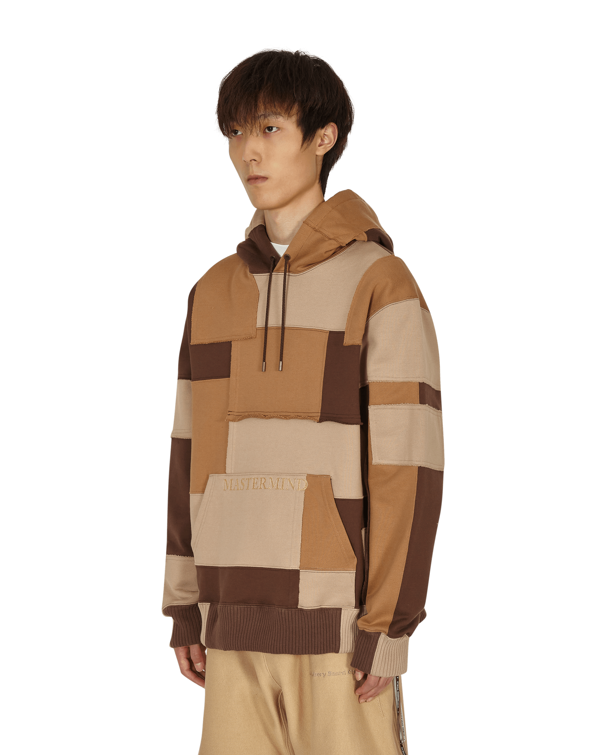 Mastermind World Patchwork Hooded Sweatshirt Brown