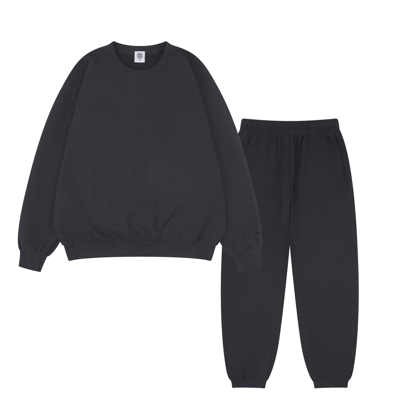 Essentials Vintage Washed Sweater & Jogger Set - Black