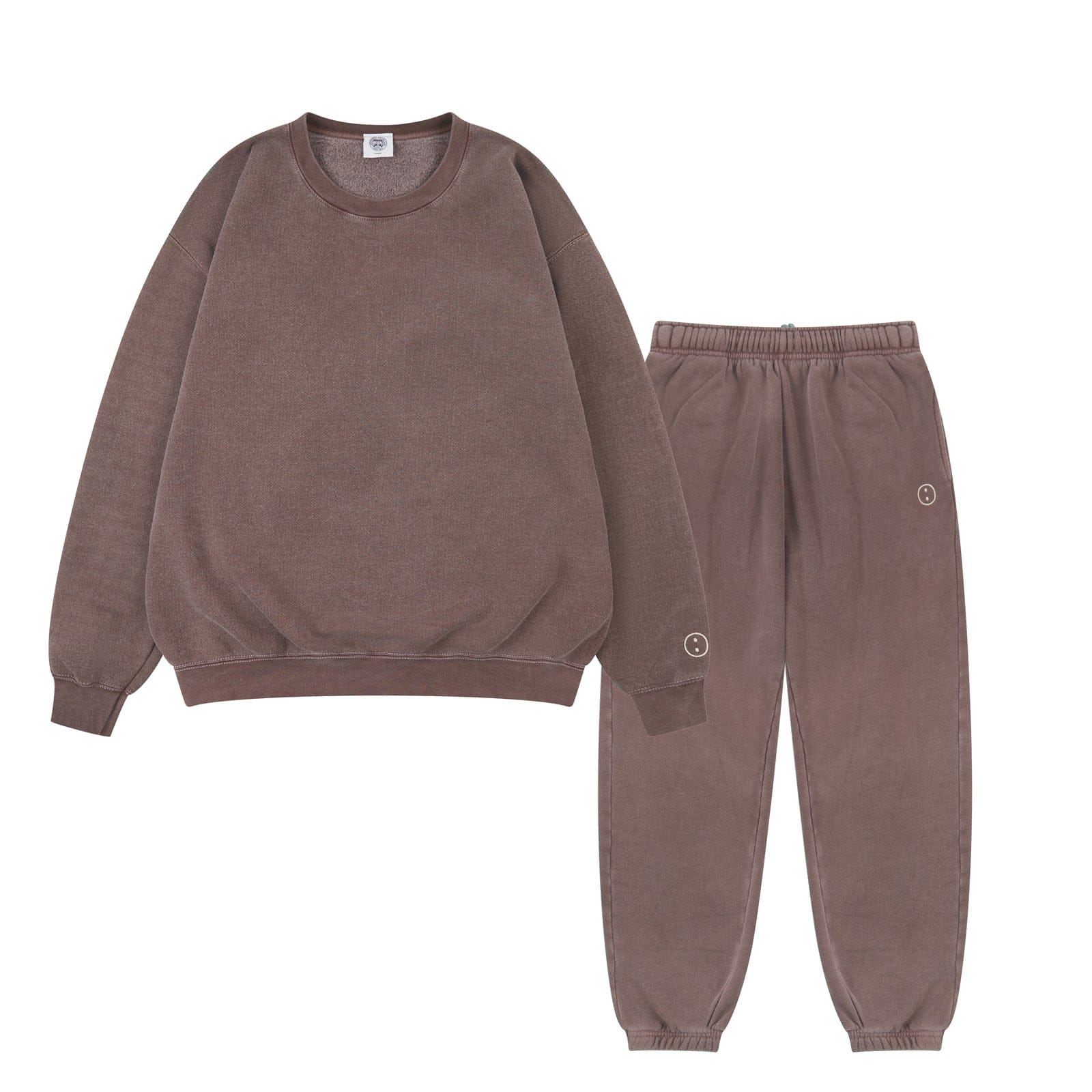 Essentials Vintage Washed Sweater & Jogger Set - Cocoa