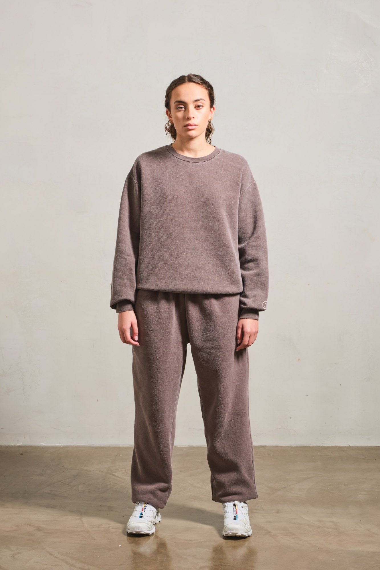Essentials Vintage Washed Sweater & Jogger Set - Cocoa