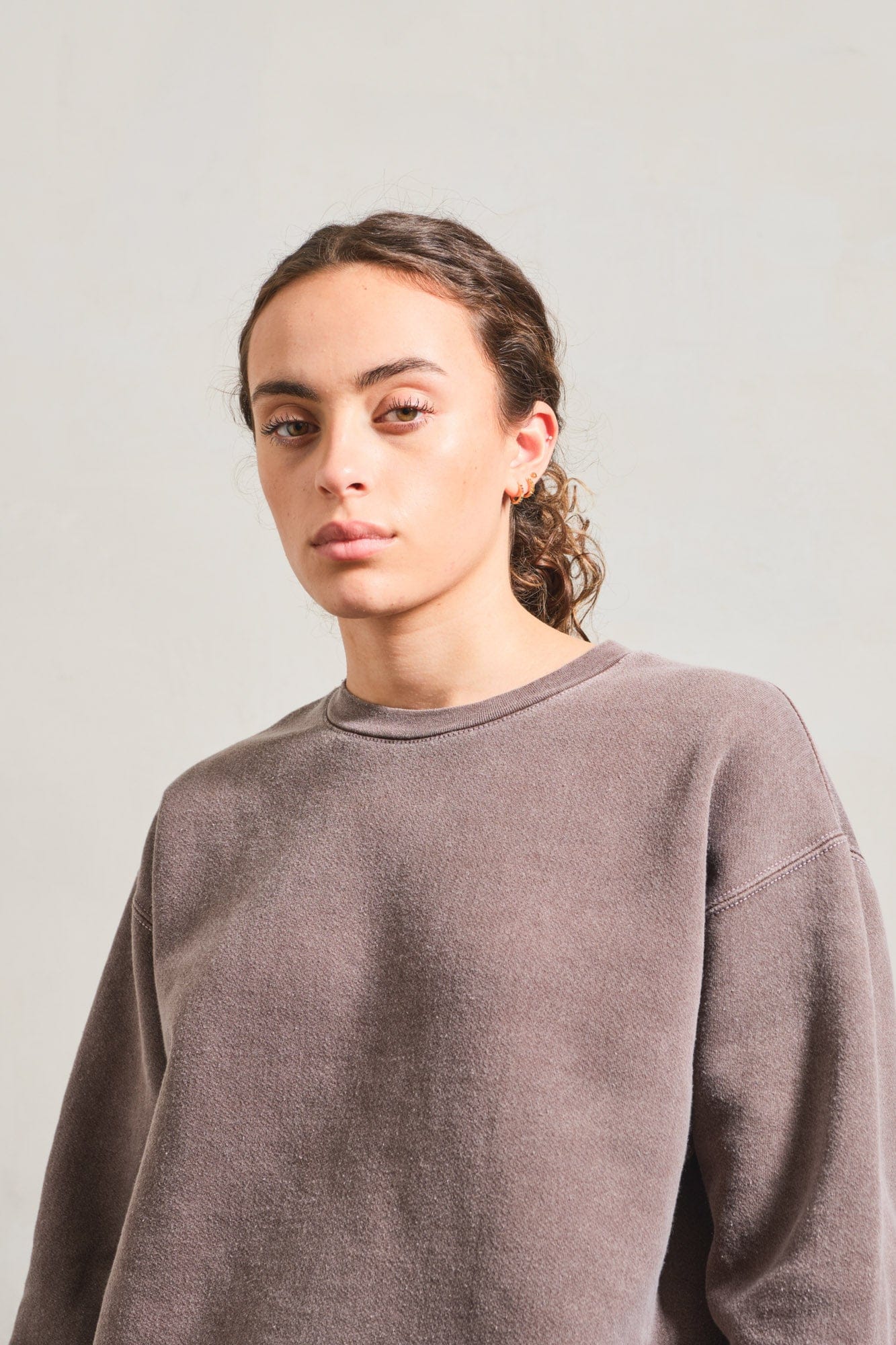 Essentials Vintage Washed Sweater & Jogger Set - Cocoa