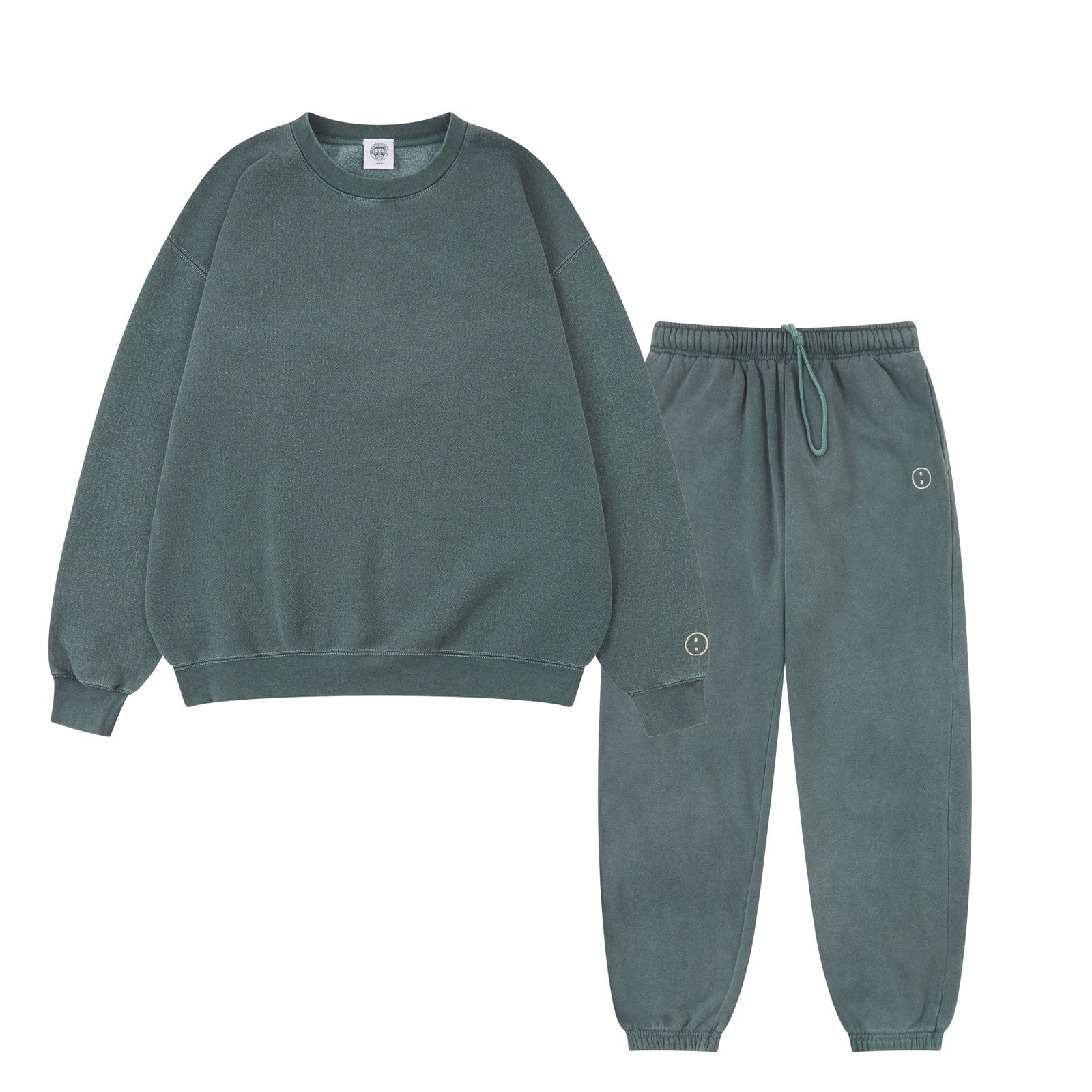 Essentials Vintage Washed Sweater & Jogger Set - Forest
