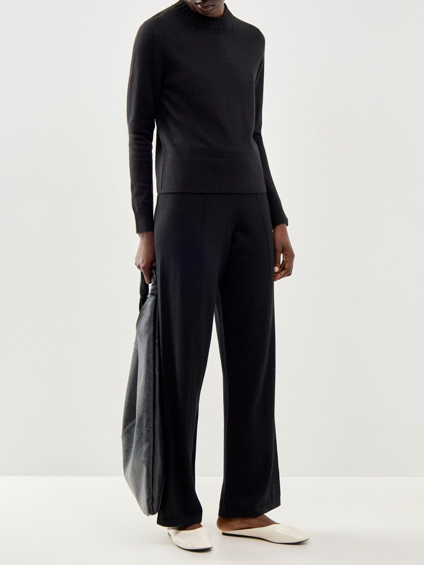 Chinti & Parker Cropped Sporty Sweater Black