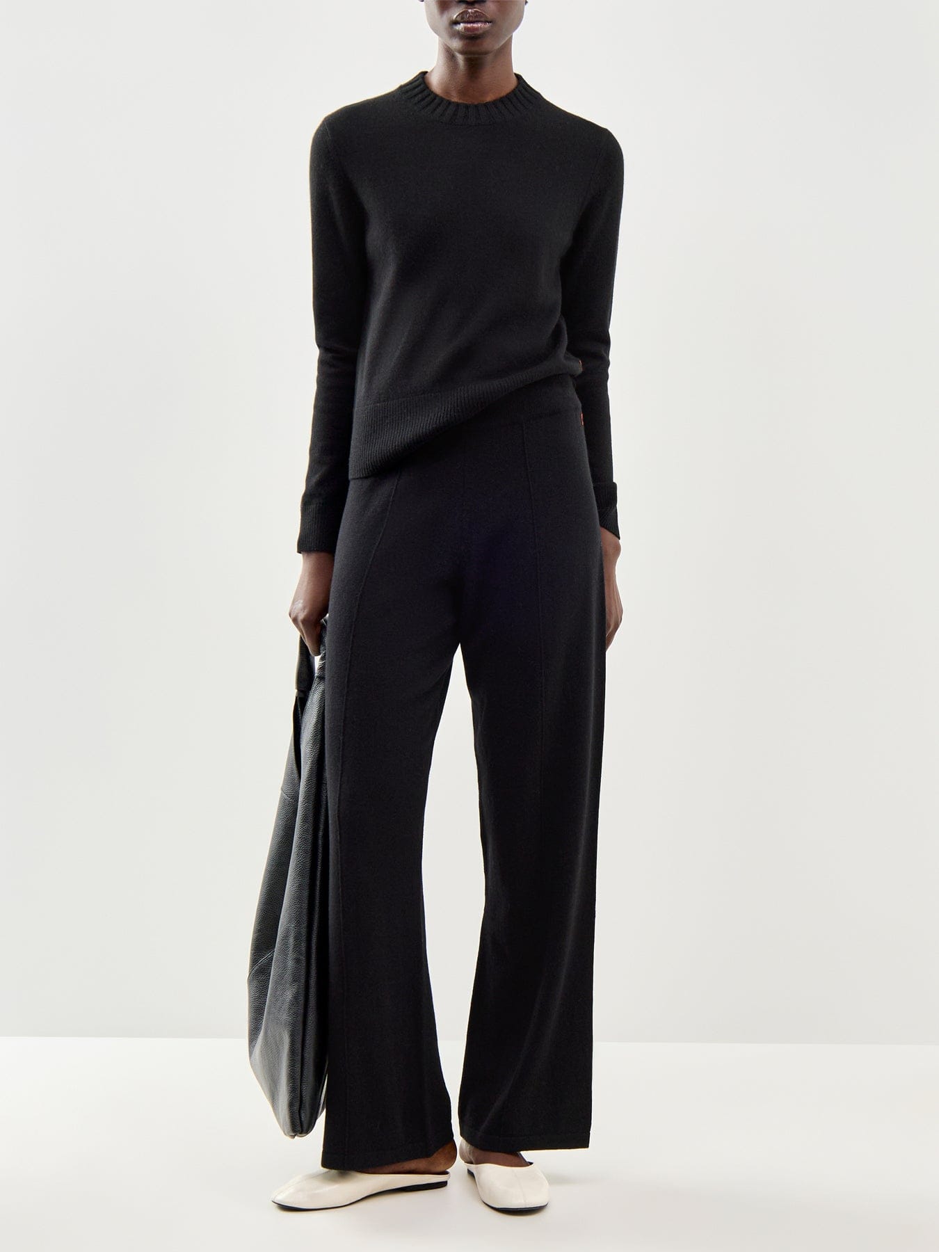 Chinti & Parker Wide Leg Track Pant Black