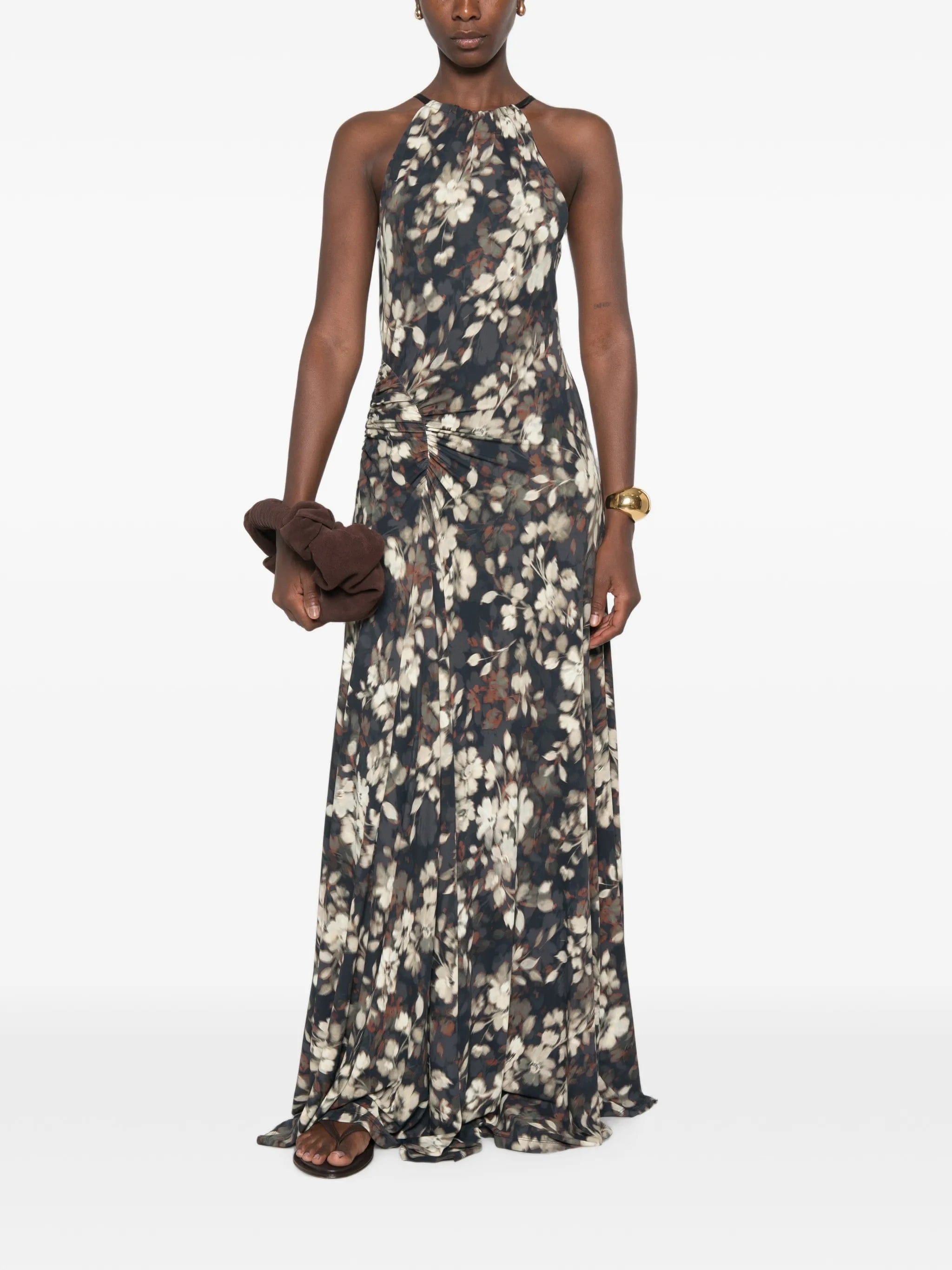 Simkhai floral - print ruched maxi dress