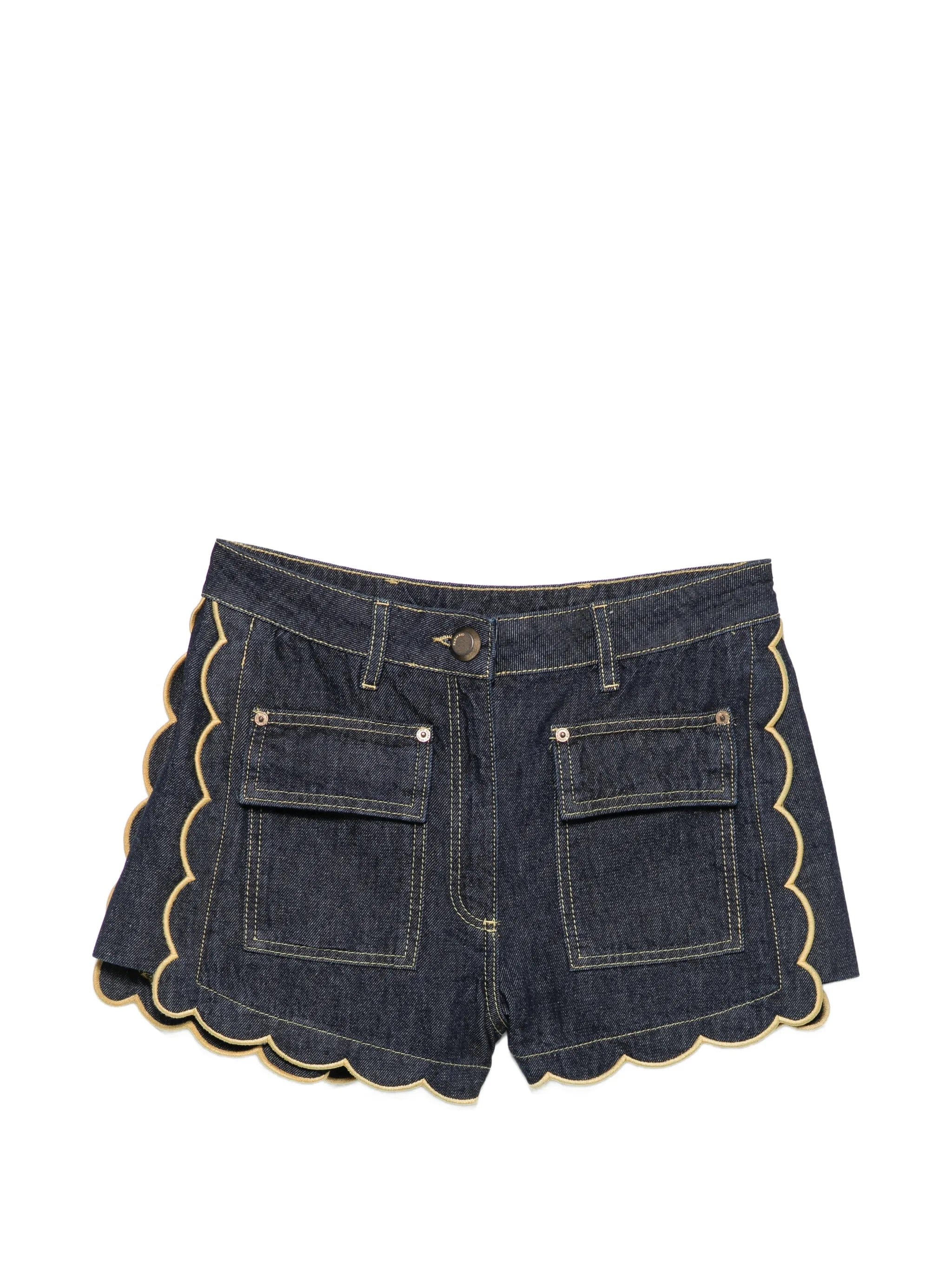 FARM Rio scalloped - edge pleated shorts