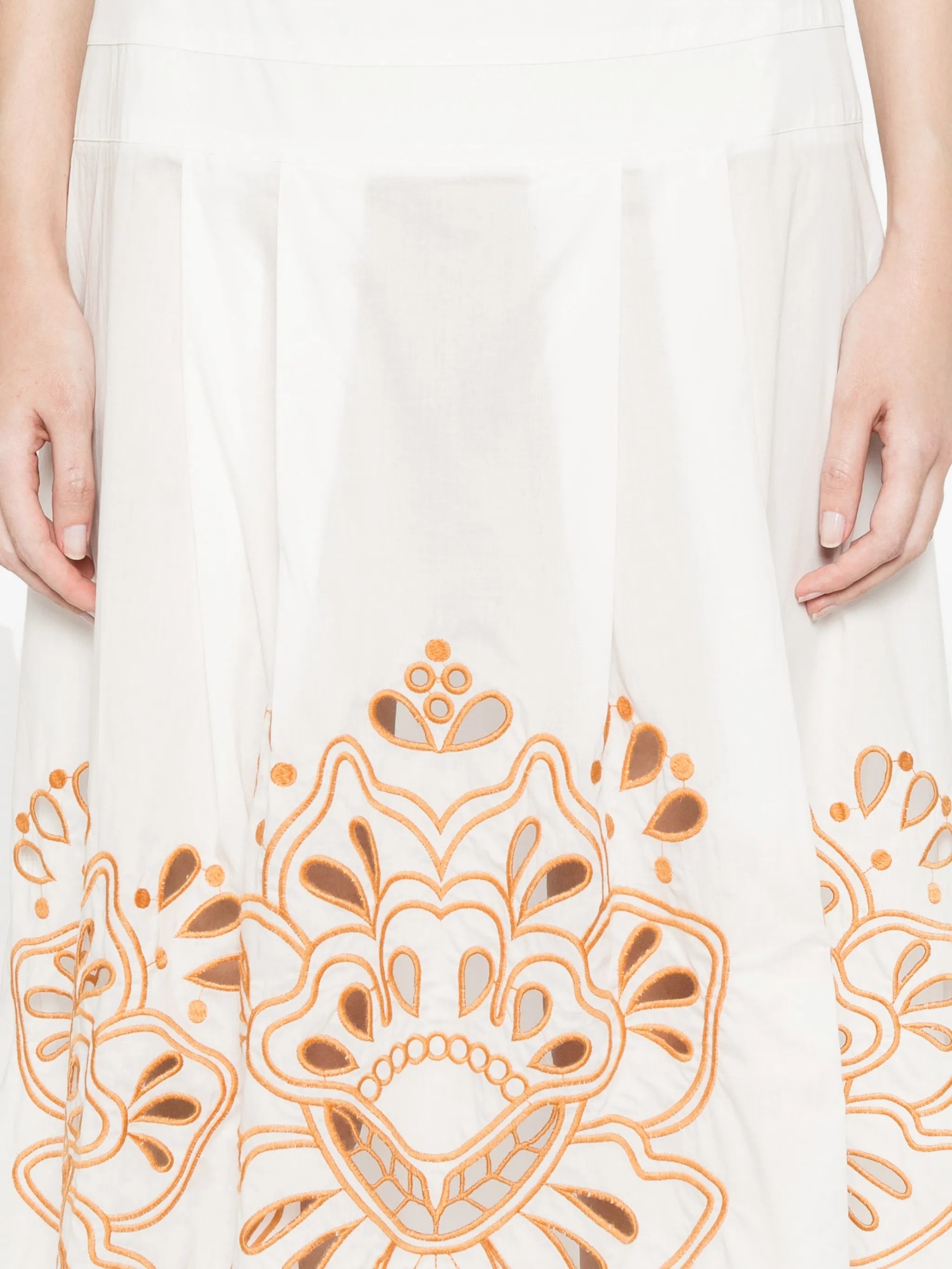 FARM Rio Trop floral - embroidery midi skirt
