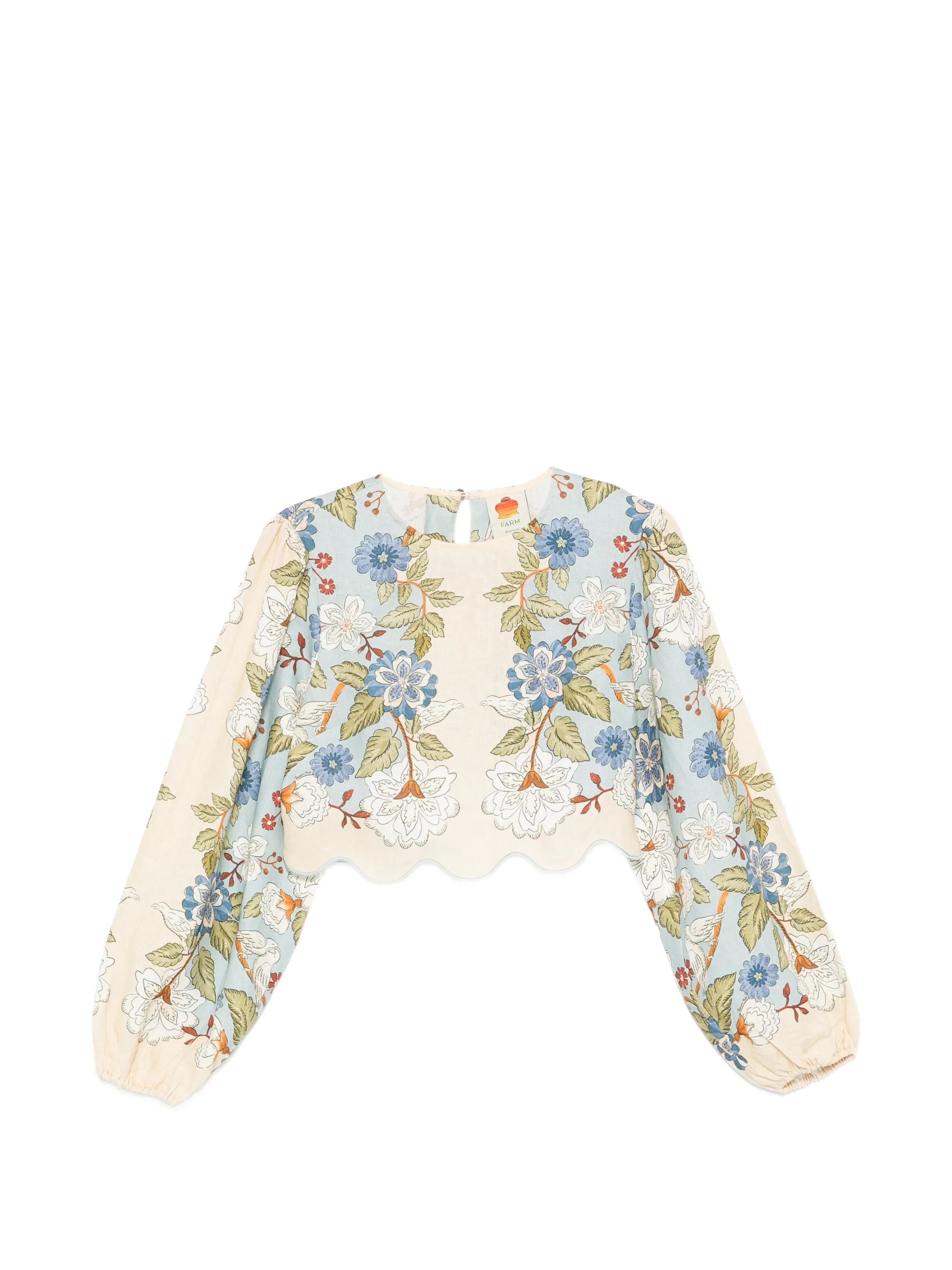 FARM Rio floral - print linen blouse