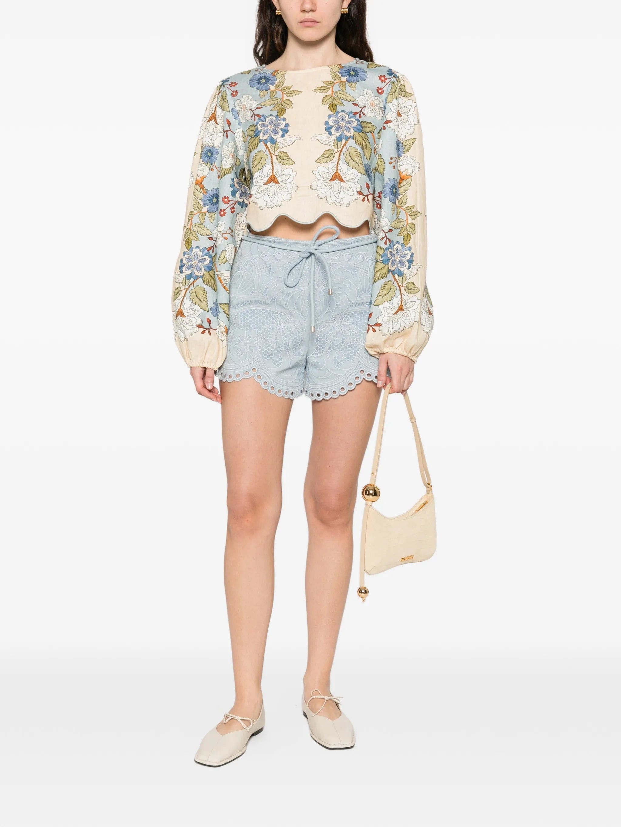 FARM Rio floral - print linen blouse
