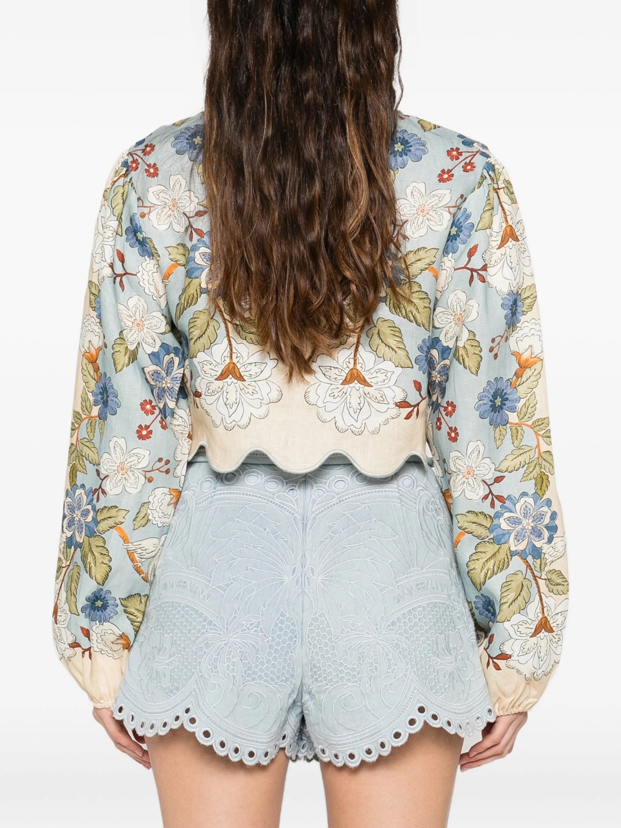 FARM Rio floral - print linen blouse
