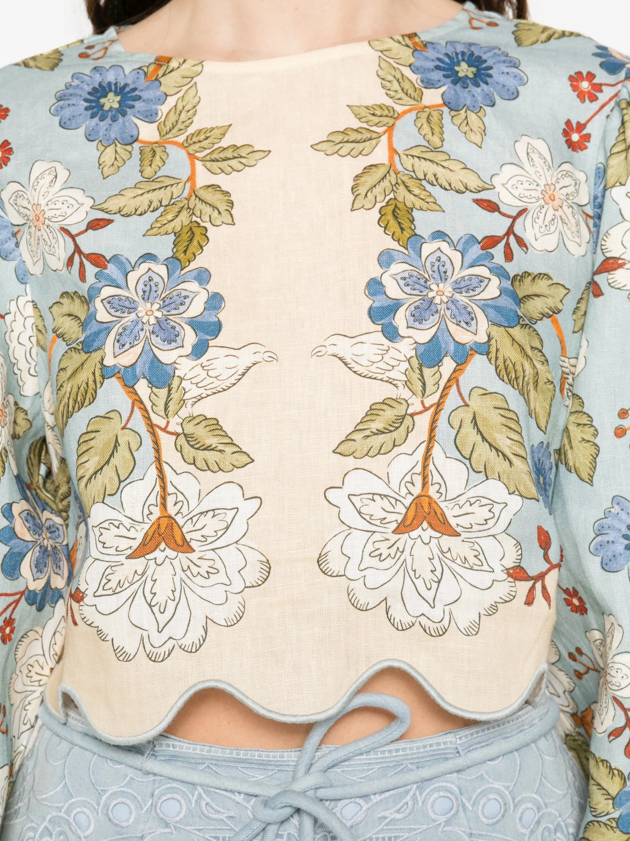 FARM Rio floral - print linen blouse