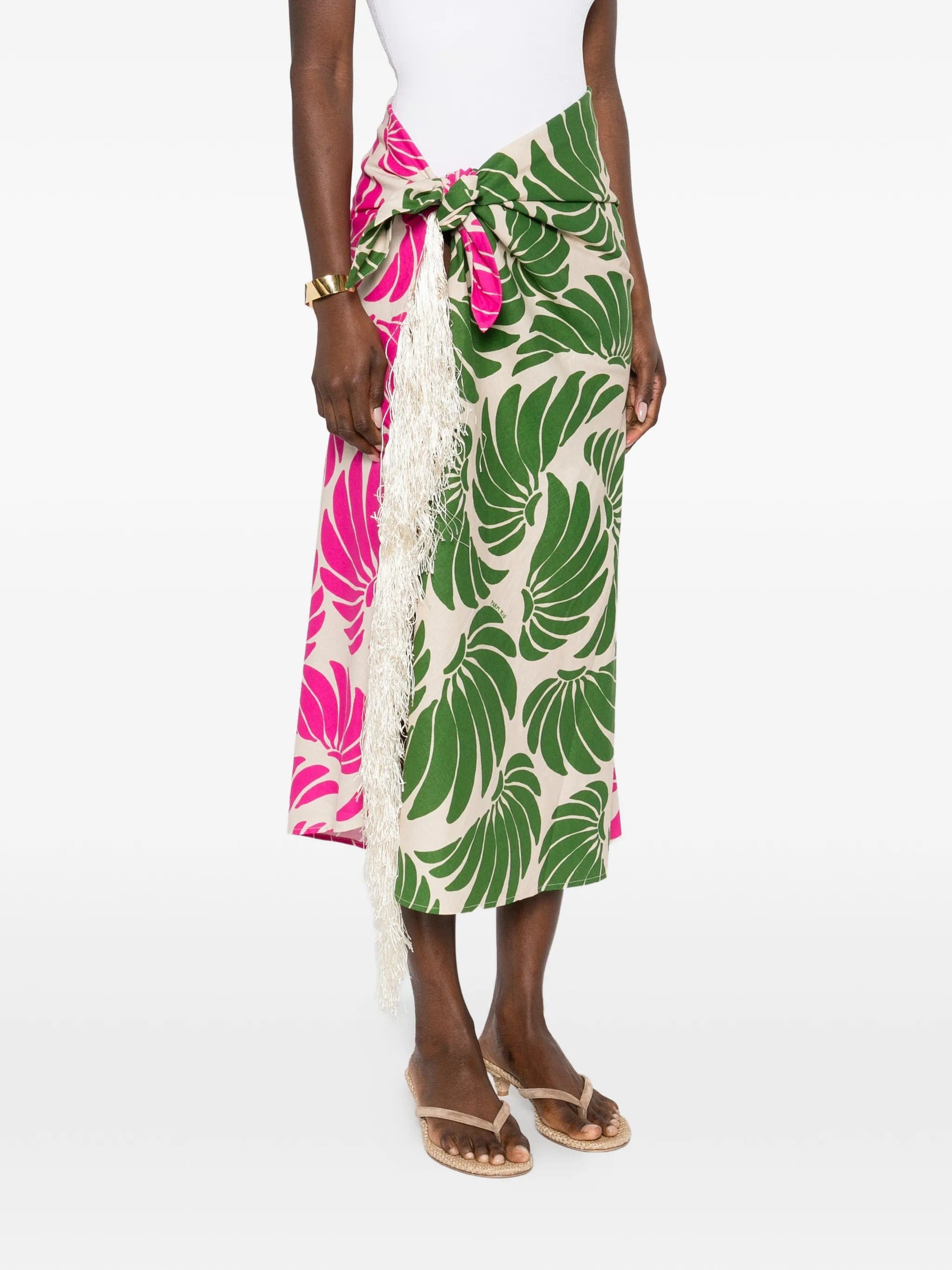 FARM Rio fringe floral - print skirt