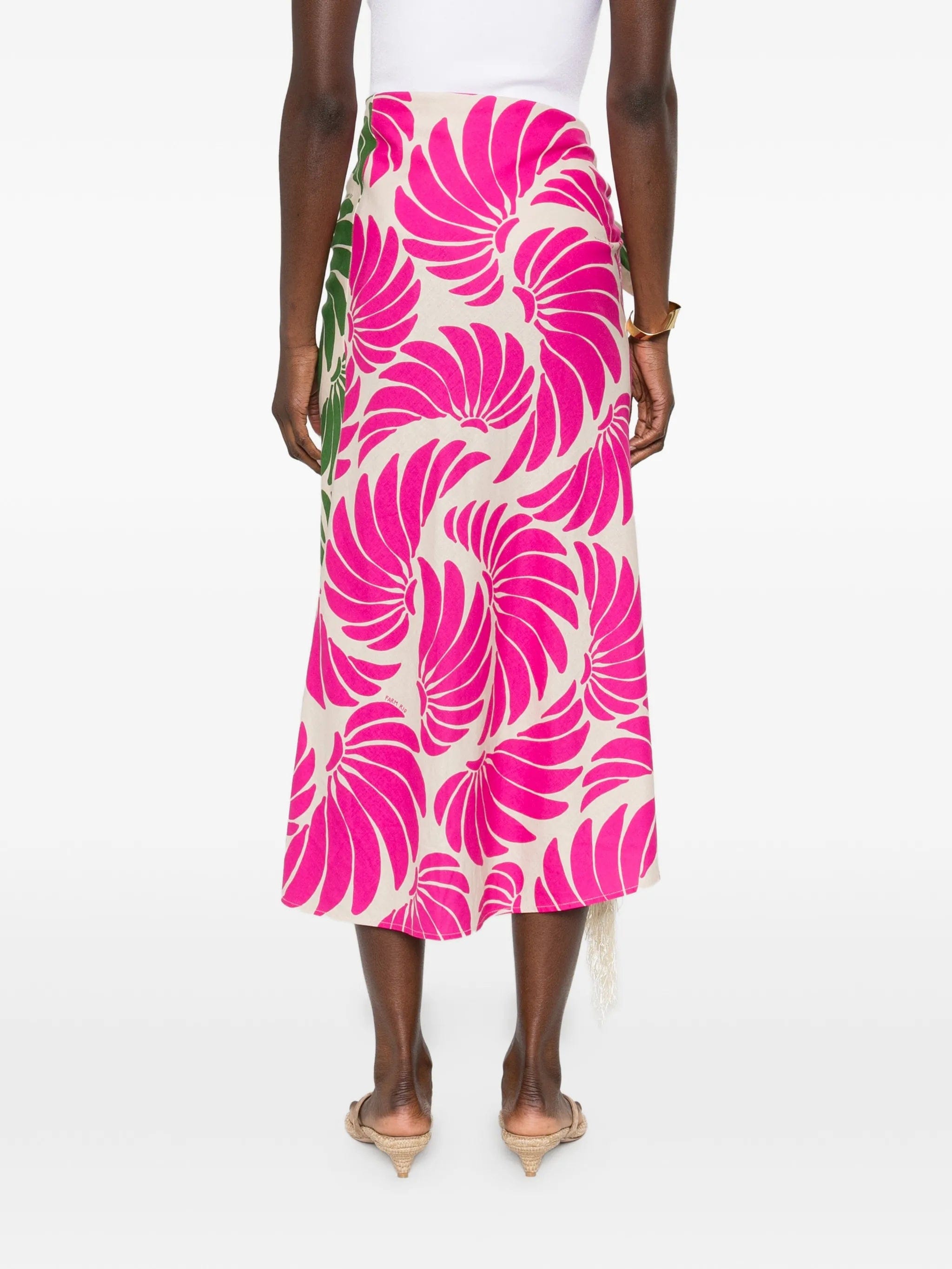 FARM Rio fringe floral - print skirt