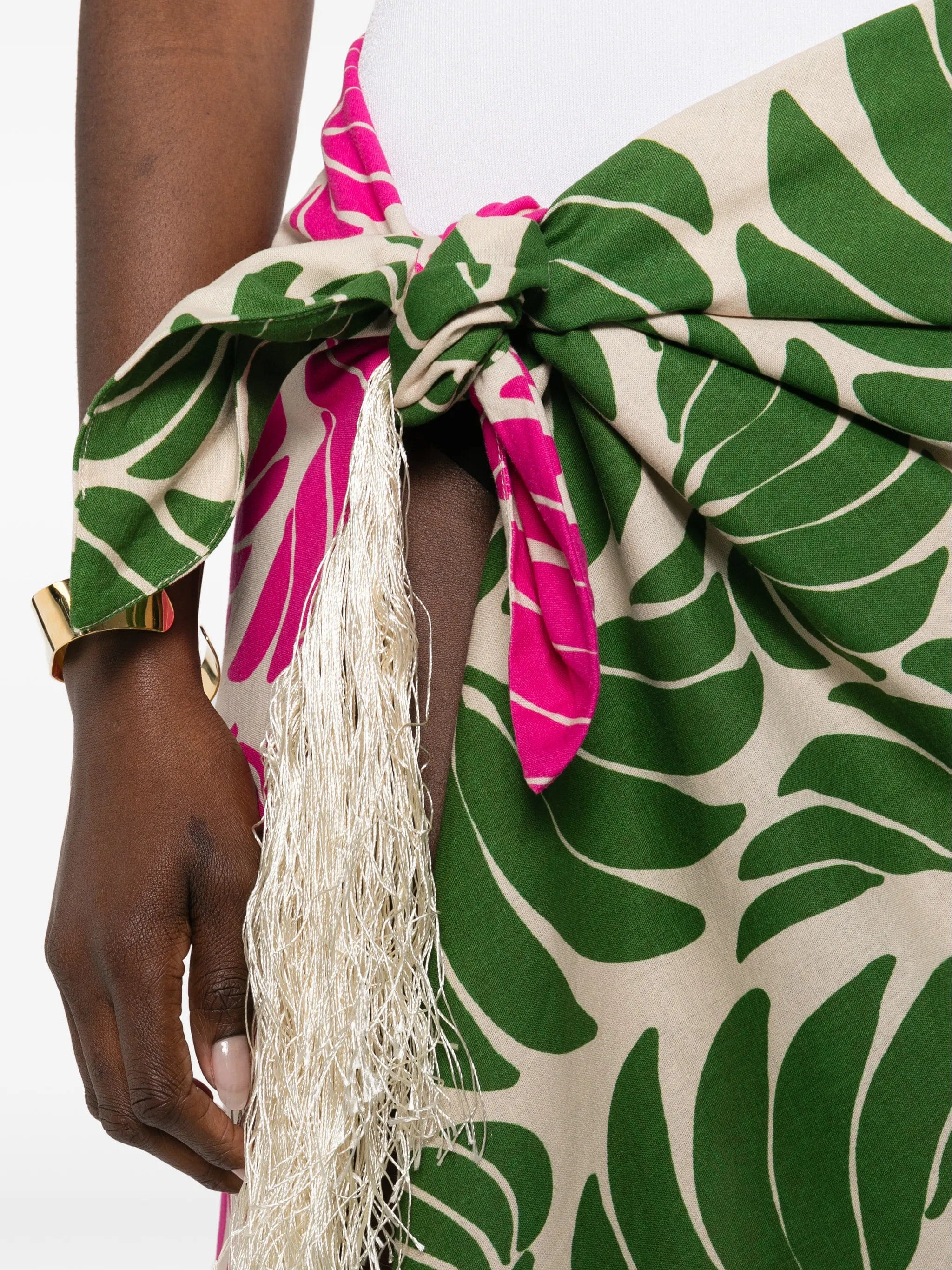 FARM Rio fringe floral - print skirt