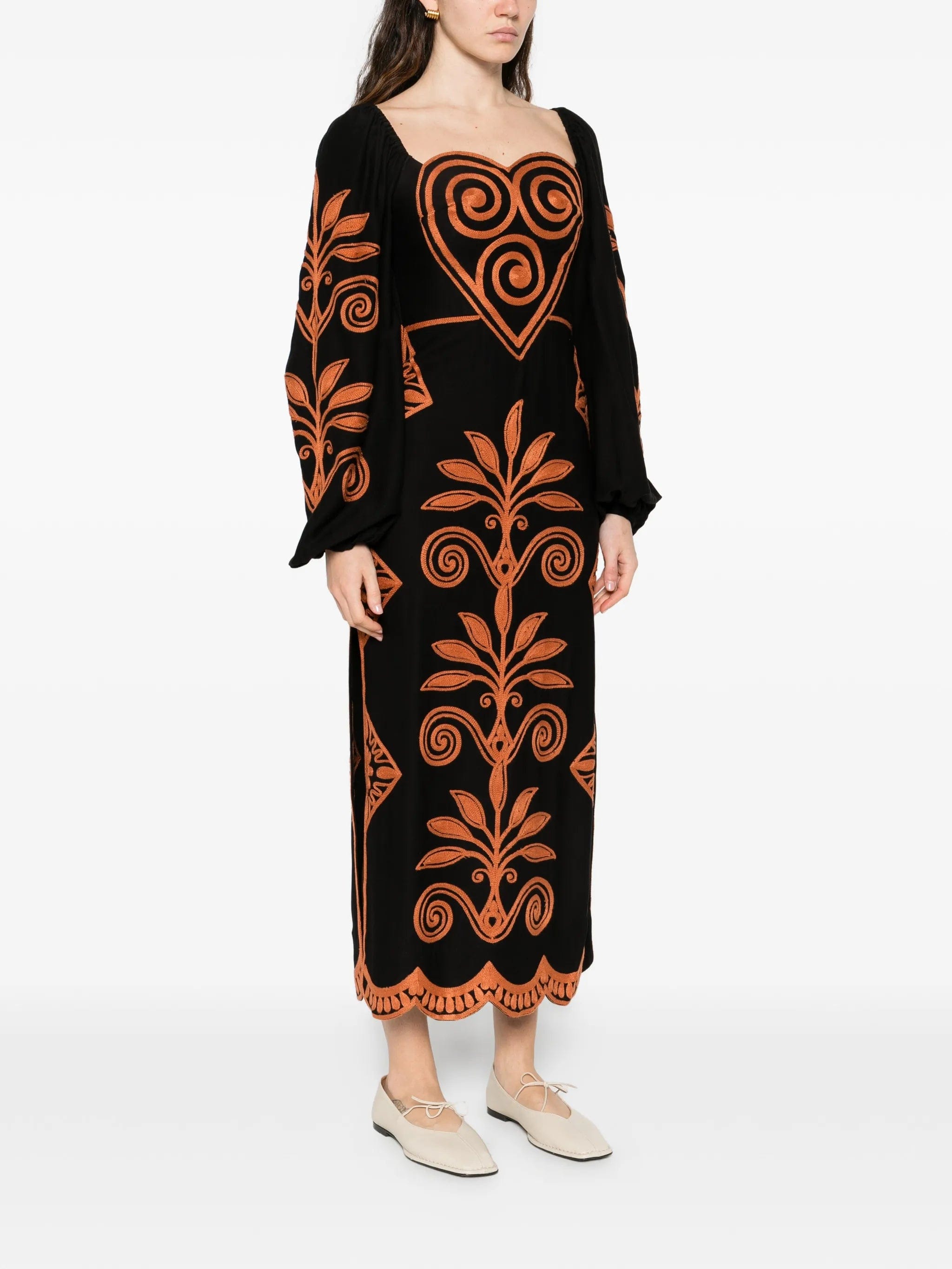 FARM Rio Cornely Ainika long - sleeve midi dress