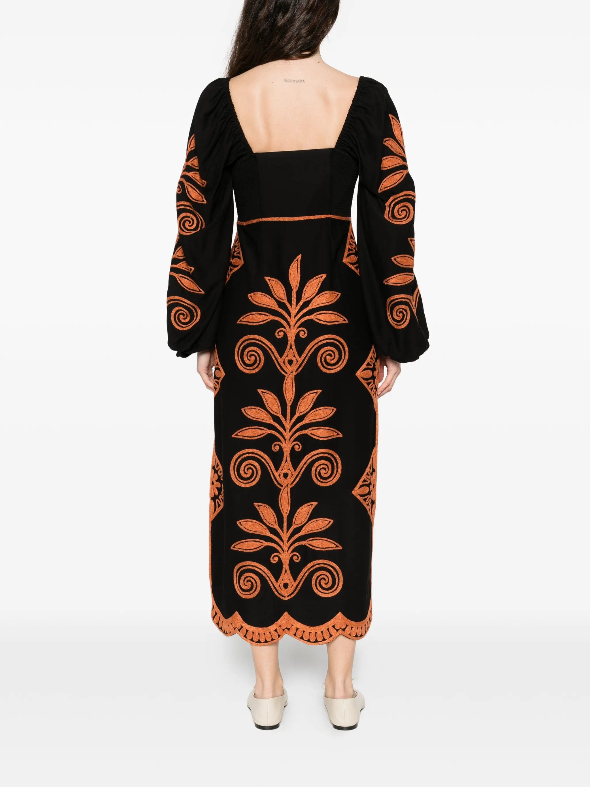 FARM Rio Cornely Ainika long - sleeve midi dress