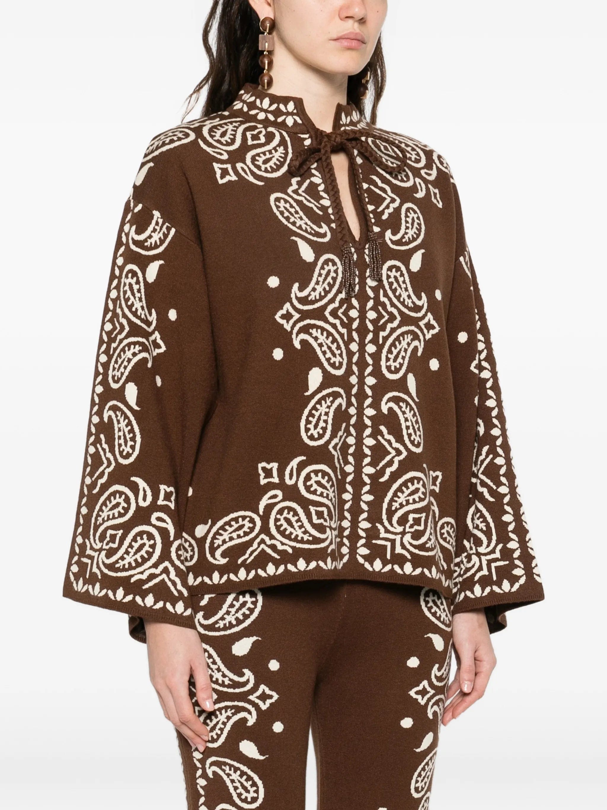 FARM Rio Bohemian Paisley long - sleeve sweater