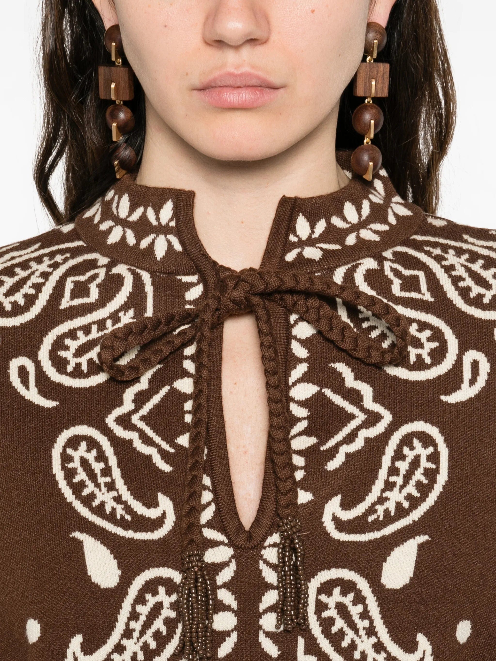 FARM Rio Bohemian Paisley long - sleeve sweater