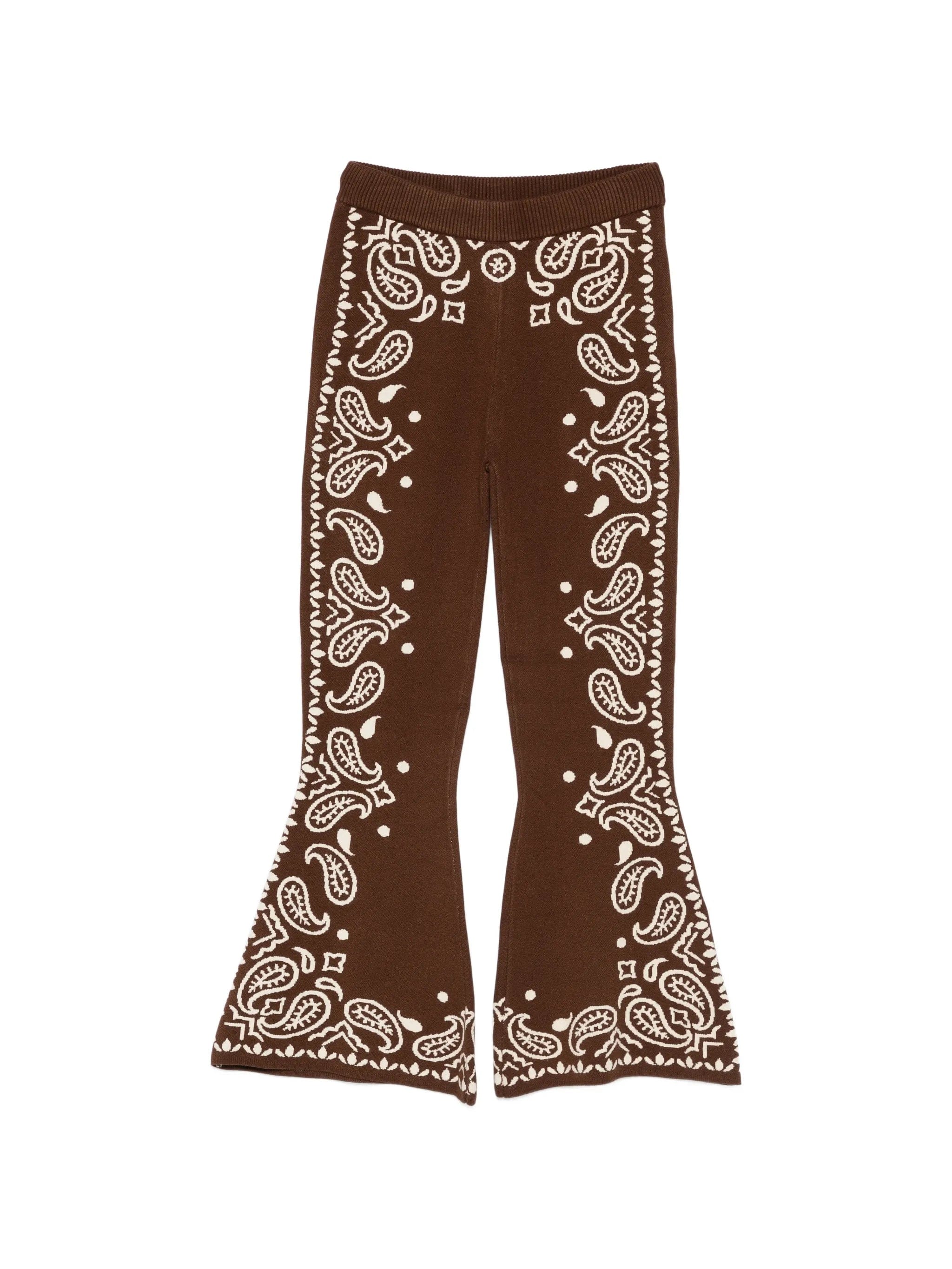 FARM Rio Bohemian Paisley knitted flared trousers