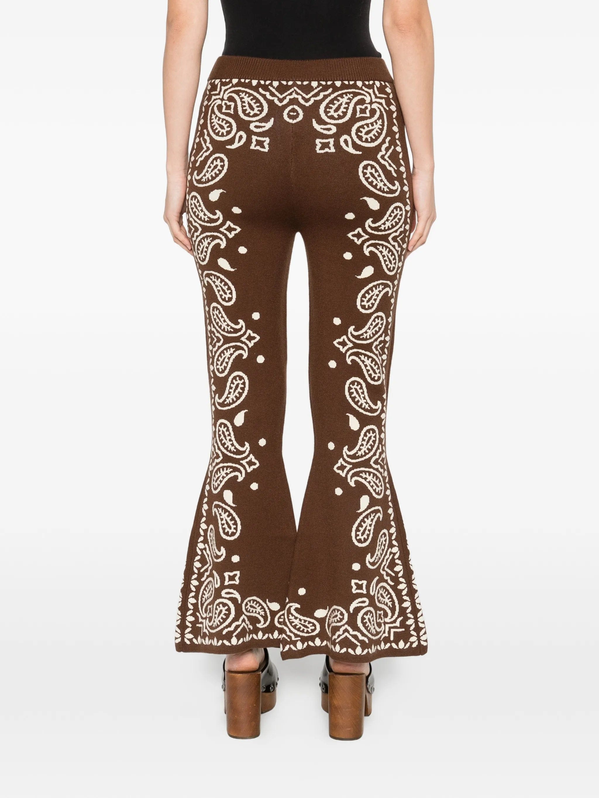 FARM Rio Bohemian Paisley knitted flared trousers