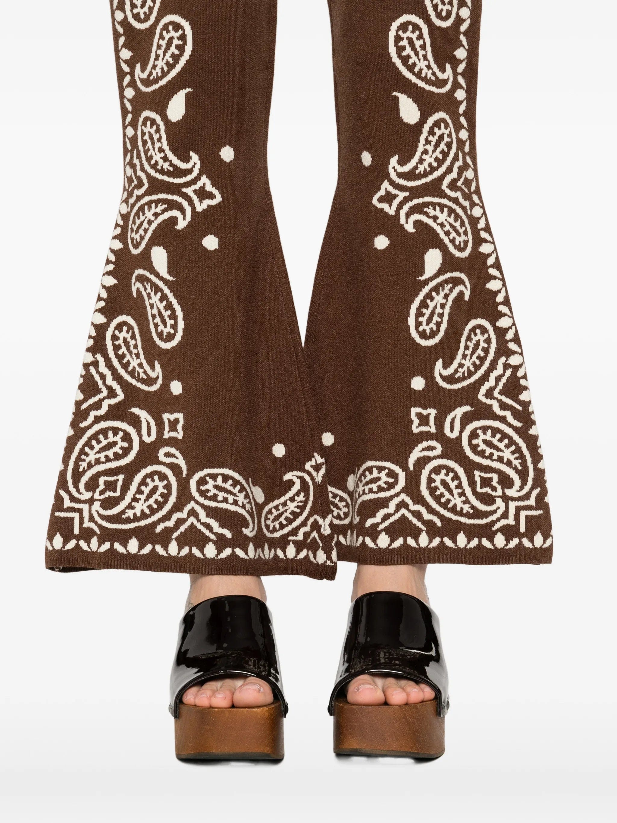 FARM Rio Bohemian Paisley knitted flared trousers