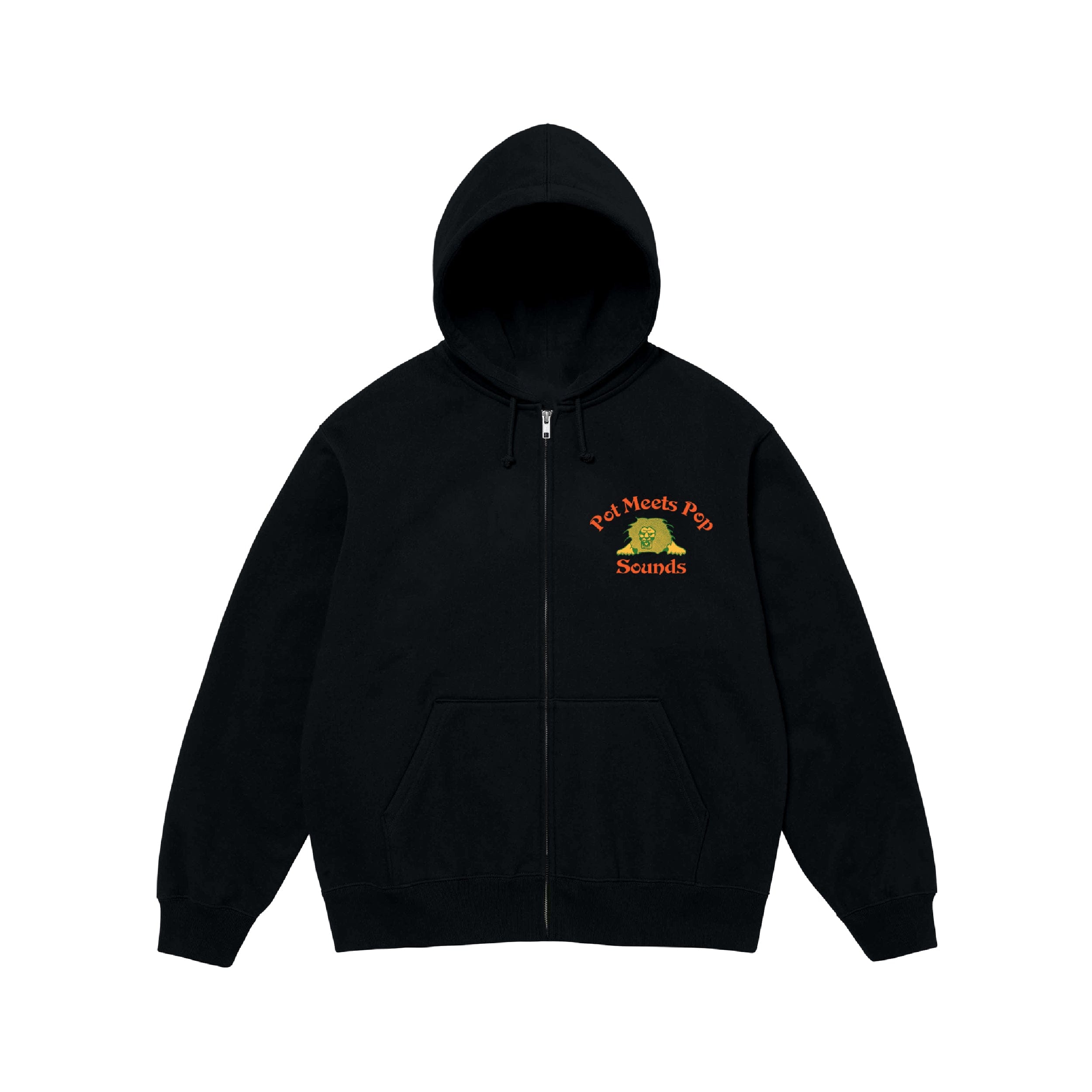 Pot Meets Pop Soundsytem Zip Hoodie - Black