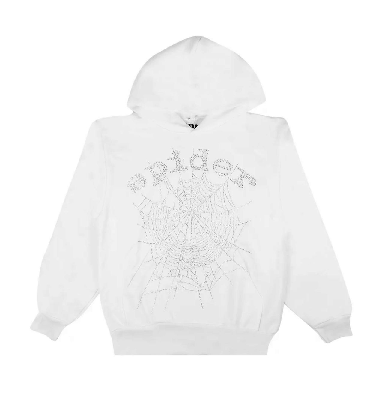 Sp5der Worldwide Sp5der OG Rhinestone Hoodie White